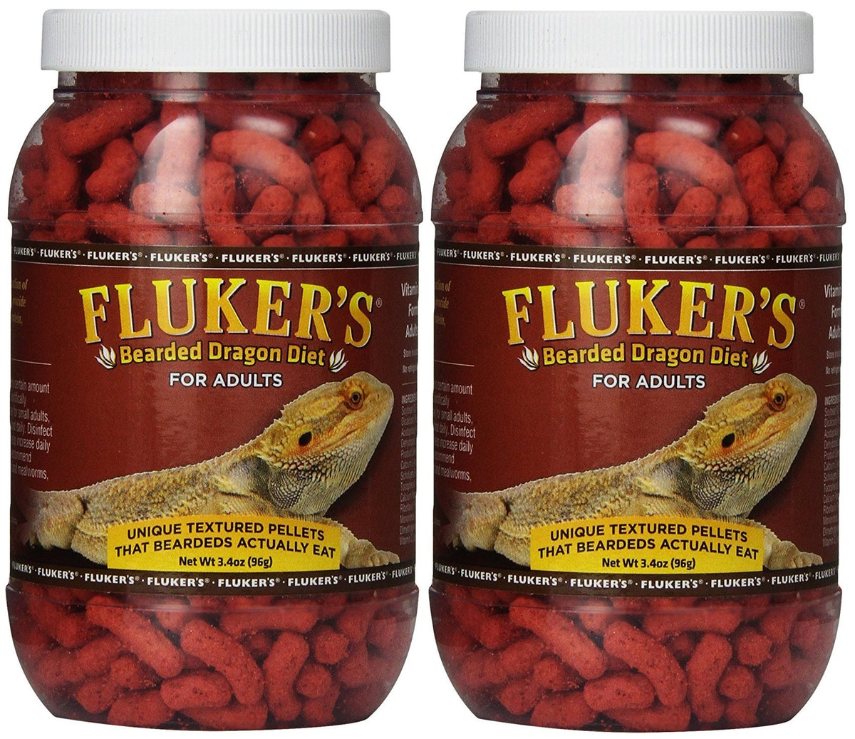 (2 Pack) Fluker Labs Sfk76021 Adult Bearded Dragon Diet Food (3.4 Oz. Per Pack)