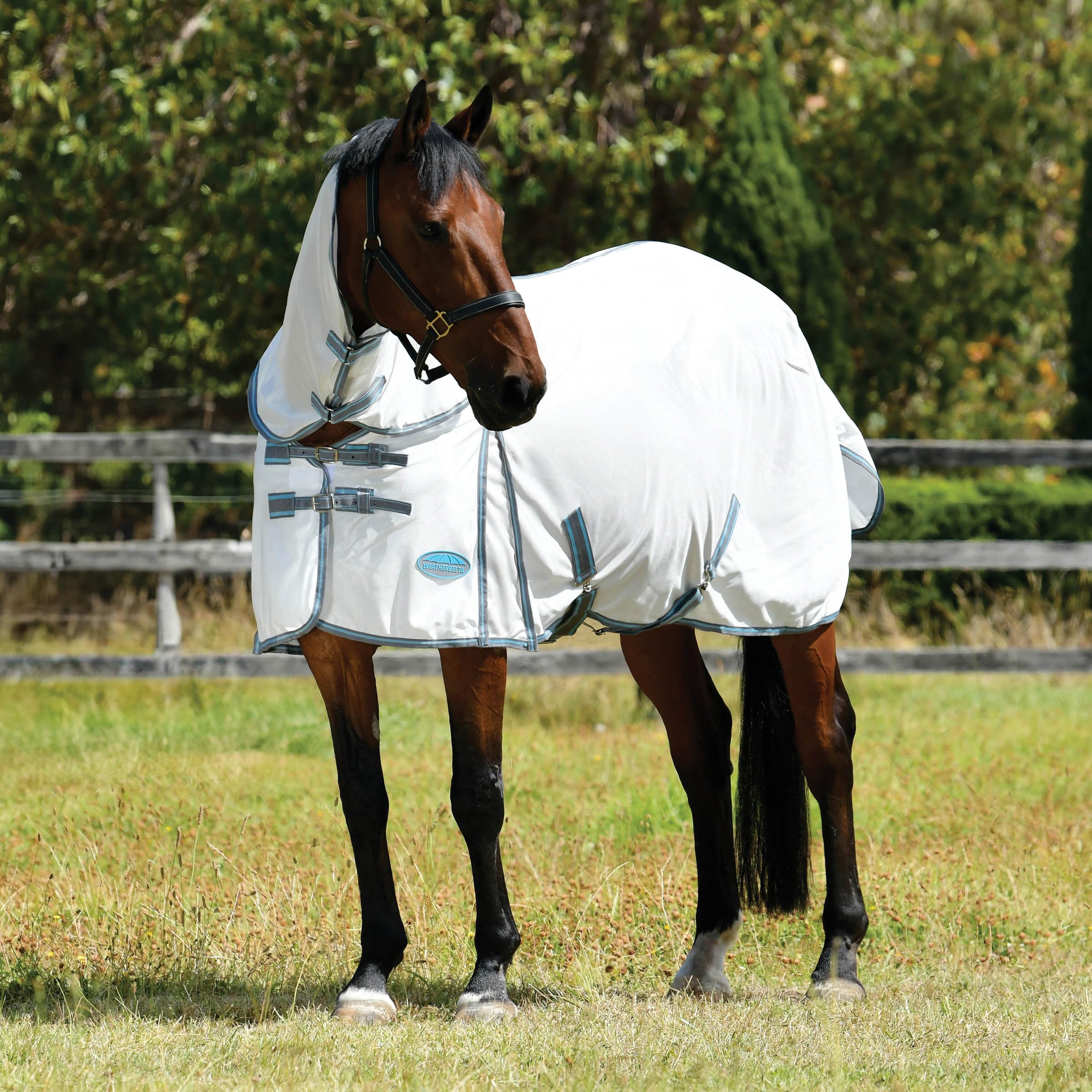 Weatherbeeta Comfitec Essential Mesh Ii Combo Neck, White/Grey/Bright Blue, 78''