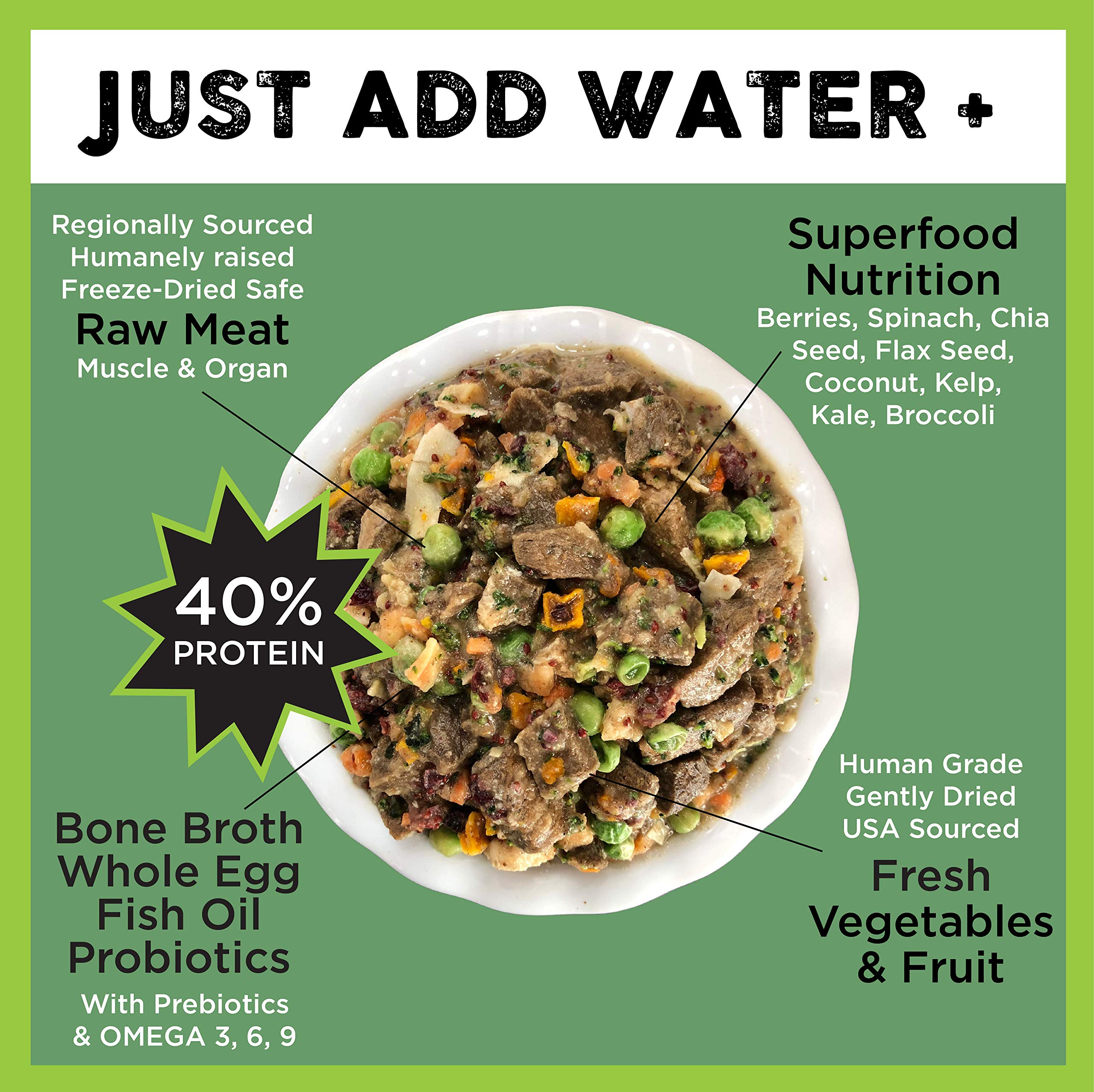 Natures Diet Simply Raw Freeze-Dried Raw Whole Food Meal - Makes 18 Lbs Fresh Food With Muscle, Organ, Bone Broth, Whole Egg, S