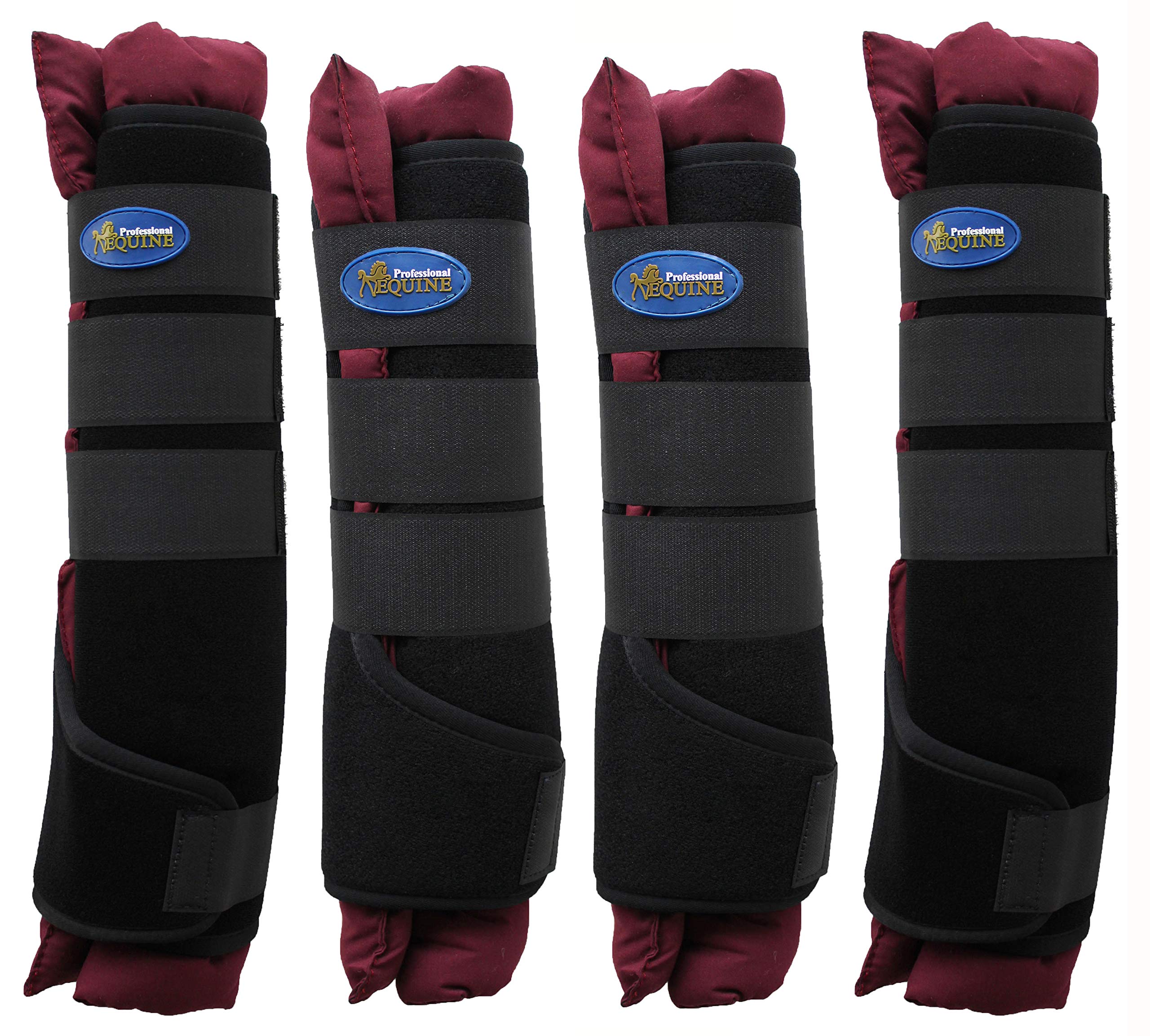 Professional Equine Horse Stable Shipping Boots Wraps Front Rear 4 Pk Leg Care Premium 4120Bg