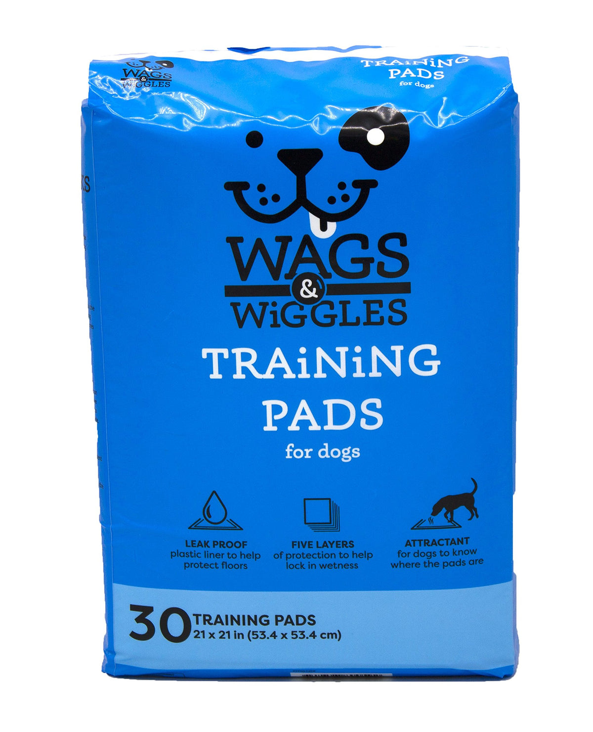 Wags & Wiggles Training Pads For Dogs, 30 Count | Puppy Pee Pads For Dogs | Absorbent And High Quality Dog & Puppy Supplies For Dog Training And House Training