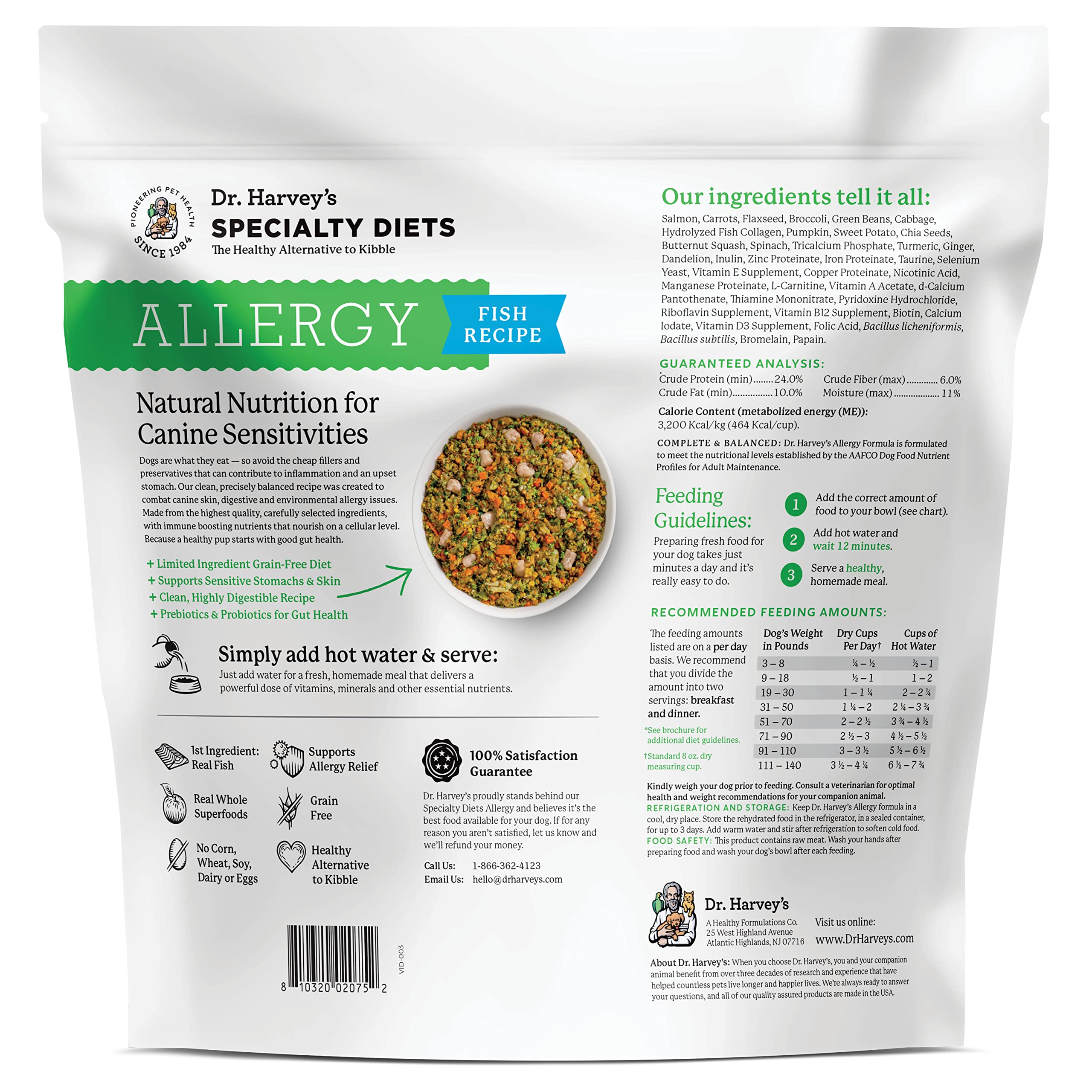 Dr. Harveys Specialty Diet Limited Ingredient - Human Grade Dog Food for Dogs with Sensitivities - Salmon Recipe (5 Pounds)