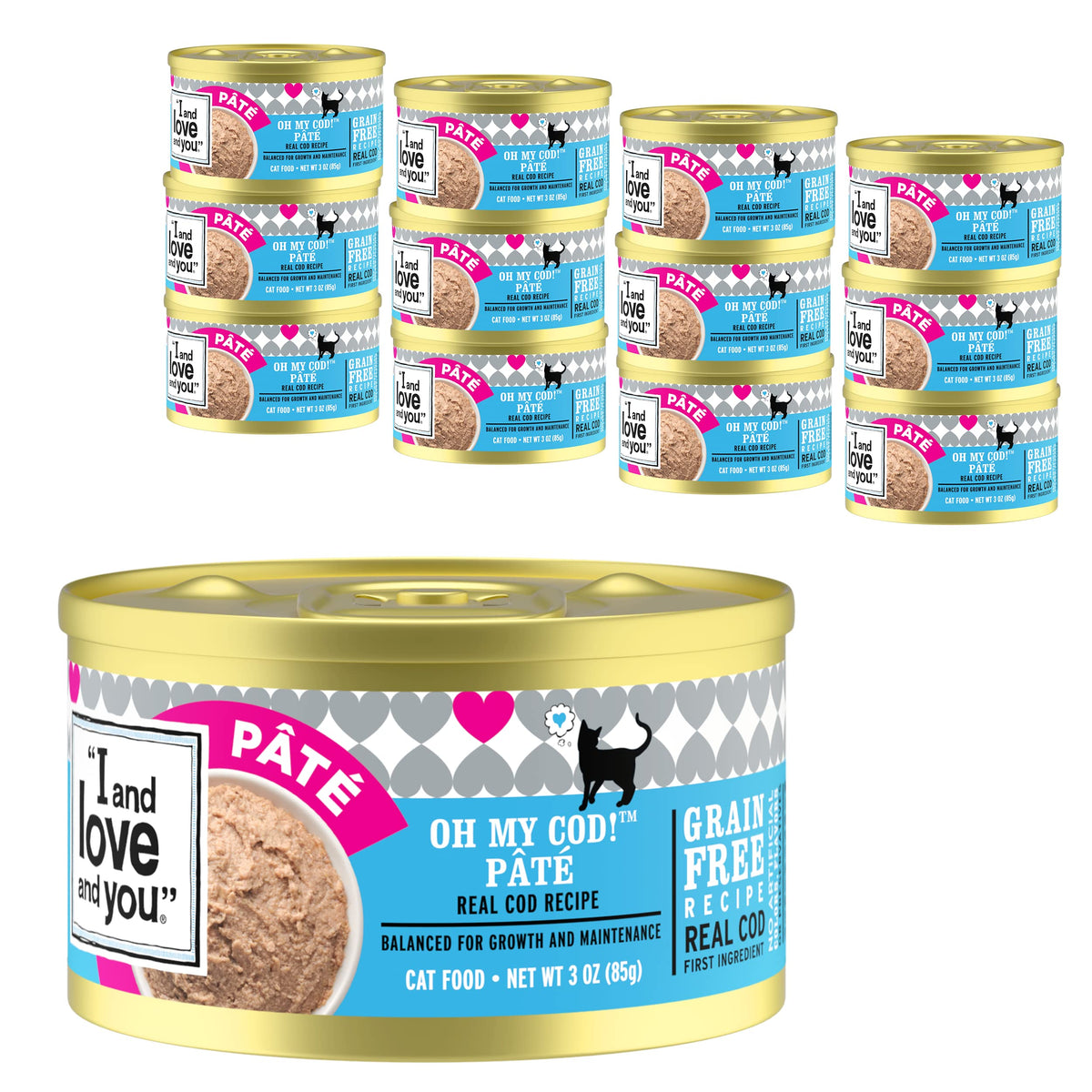 'I And Love And You'' Naked Essentials Canned Wet Cat Food - Grain Free, Cod + Chicken, 5.5-Ounce, Pack Of 12 Cans