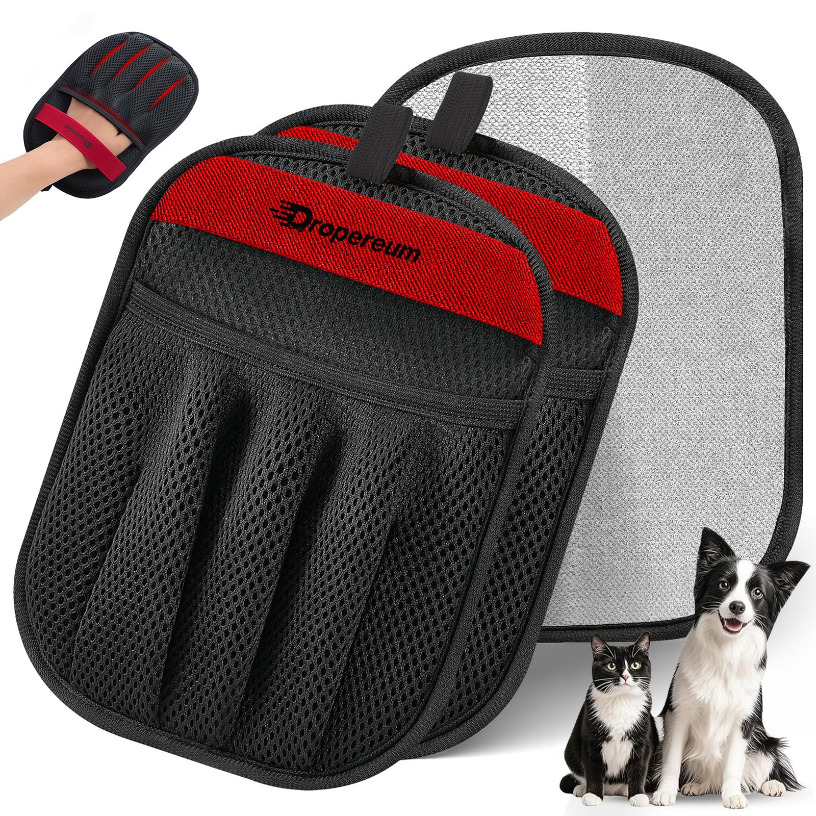 Pet Hair Removal Glove  Magic Brush Electrostatic Mitt For Dogs & Cats, Reusable Grooming Gloves  Dog Hair Remover Tool With 5