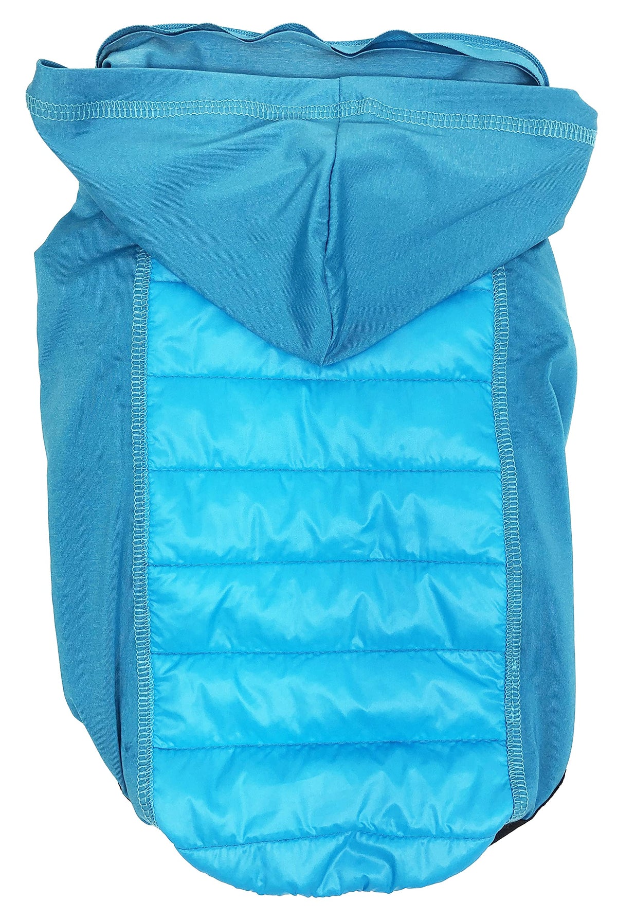 Pet Life Apex Lightweight Hybrid Stretch and Quick-Dry Dog Coat with Pop Out Hood, LG, Blue