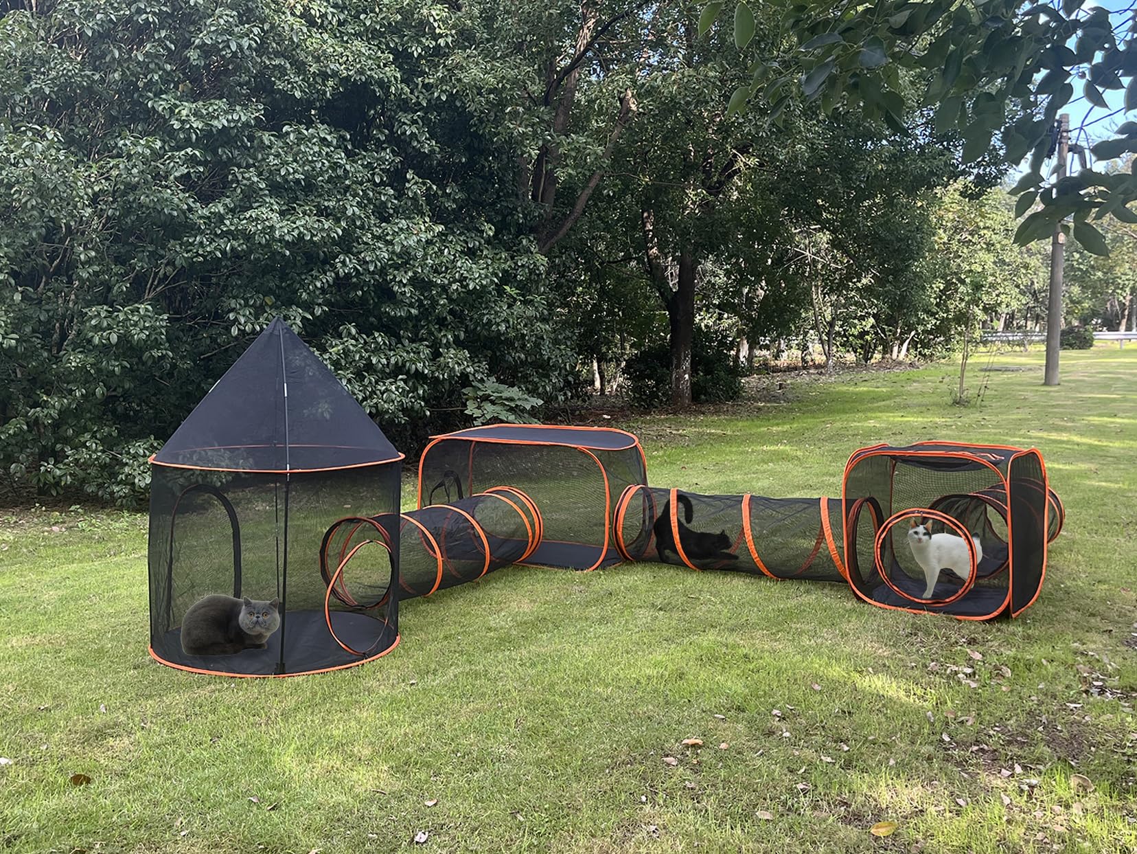 6 In 1 Cat Enclosure Cat Tunnel For Outside Rabbit And Small Animals Tent With Carry Bag