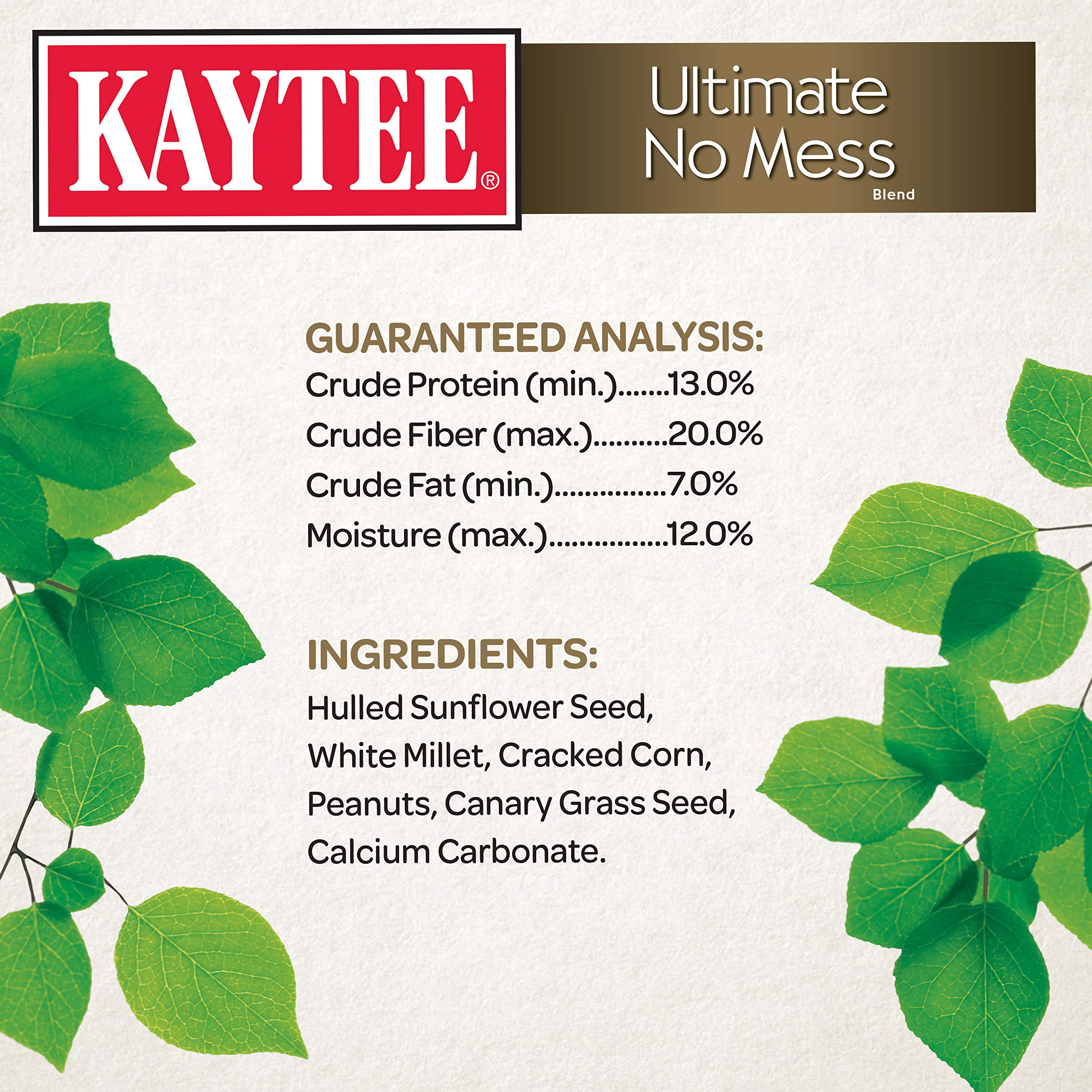 Kaytee Wild Bird Ultimate No Mess Wild Bird Food Seed For Cardinals, Finches, Chickadees, Nuthatches, Woodpeckers, Grosbeaks, Ju