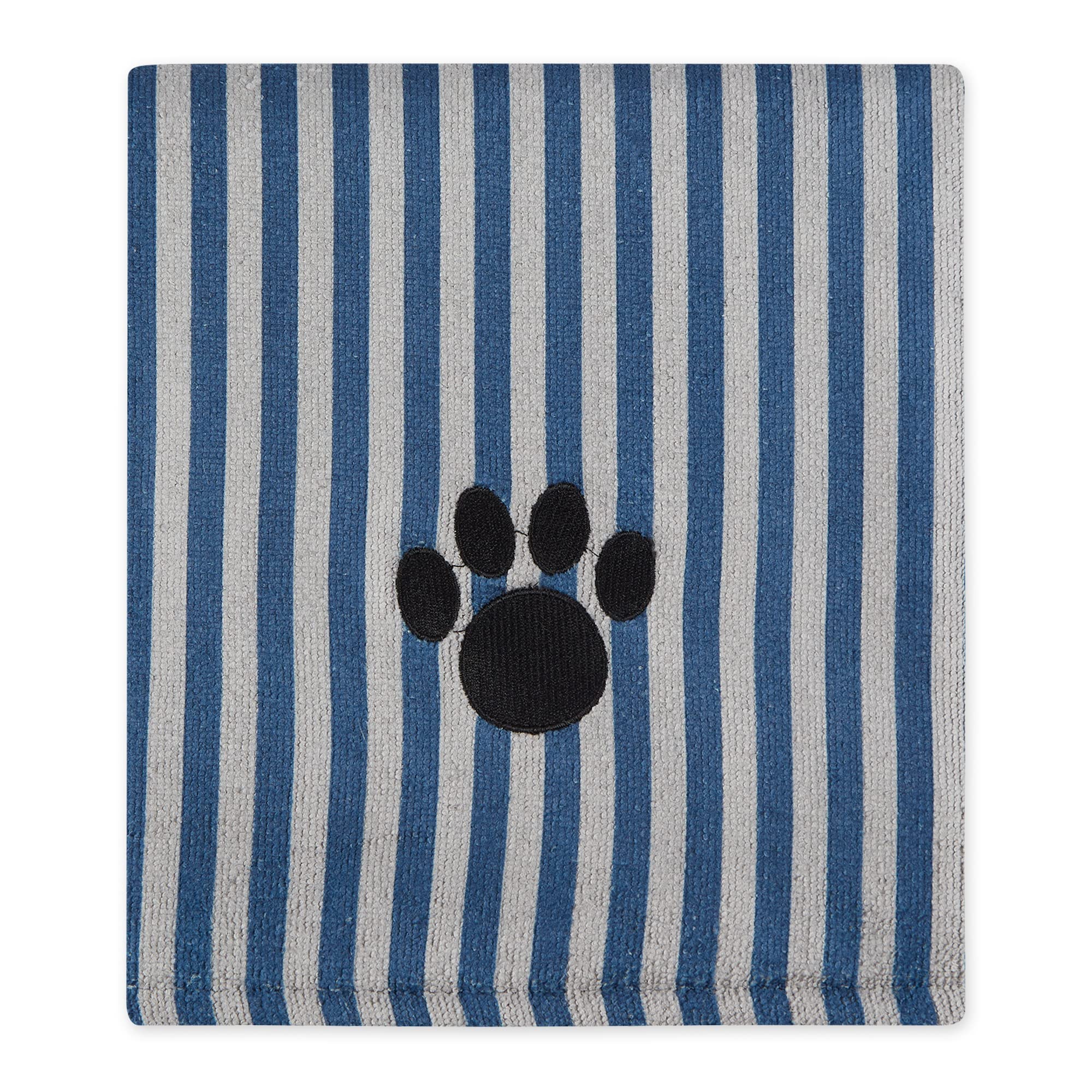 Bone Dry Pet Grooming Towel Collection Absorbent Microfiber X-Large, 41X23.5'', Striped Navy