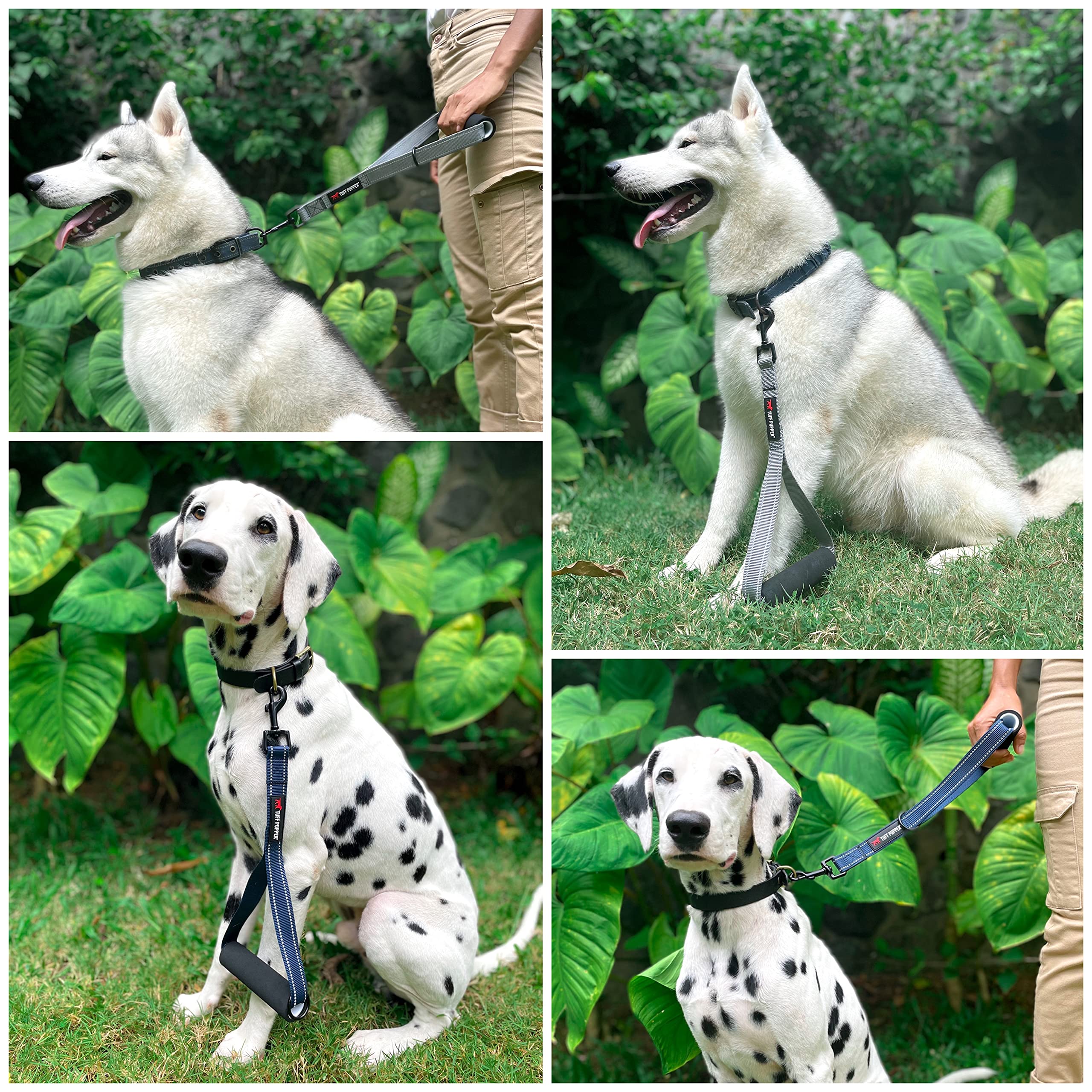 Tuff Pupper Service Dog Leash With Handle For Large Dogs | 12 Inch | Perfect For Services Dog Harness & Large Dog Training Leash | Traffic Leash Handle W/Padding | Short Leash Dog Coupler