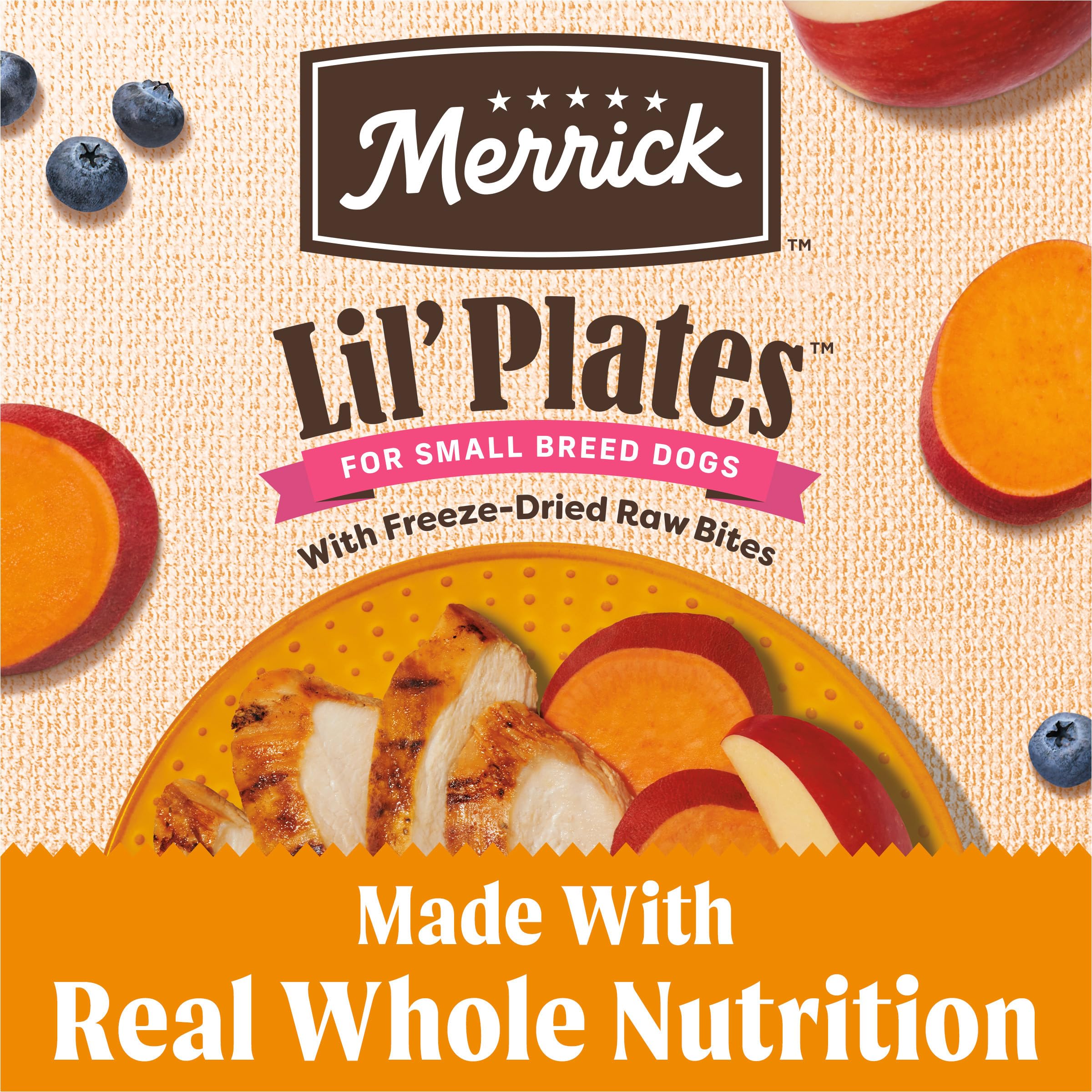 Merrick Lil Plates Grain Free Dry Dog Food For Small Dogs, Chicken And Sweet Potato Kibble With Raw Bites - 10.0 lb. Bag