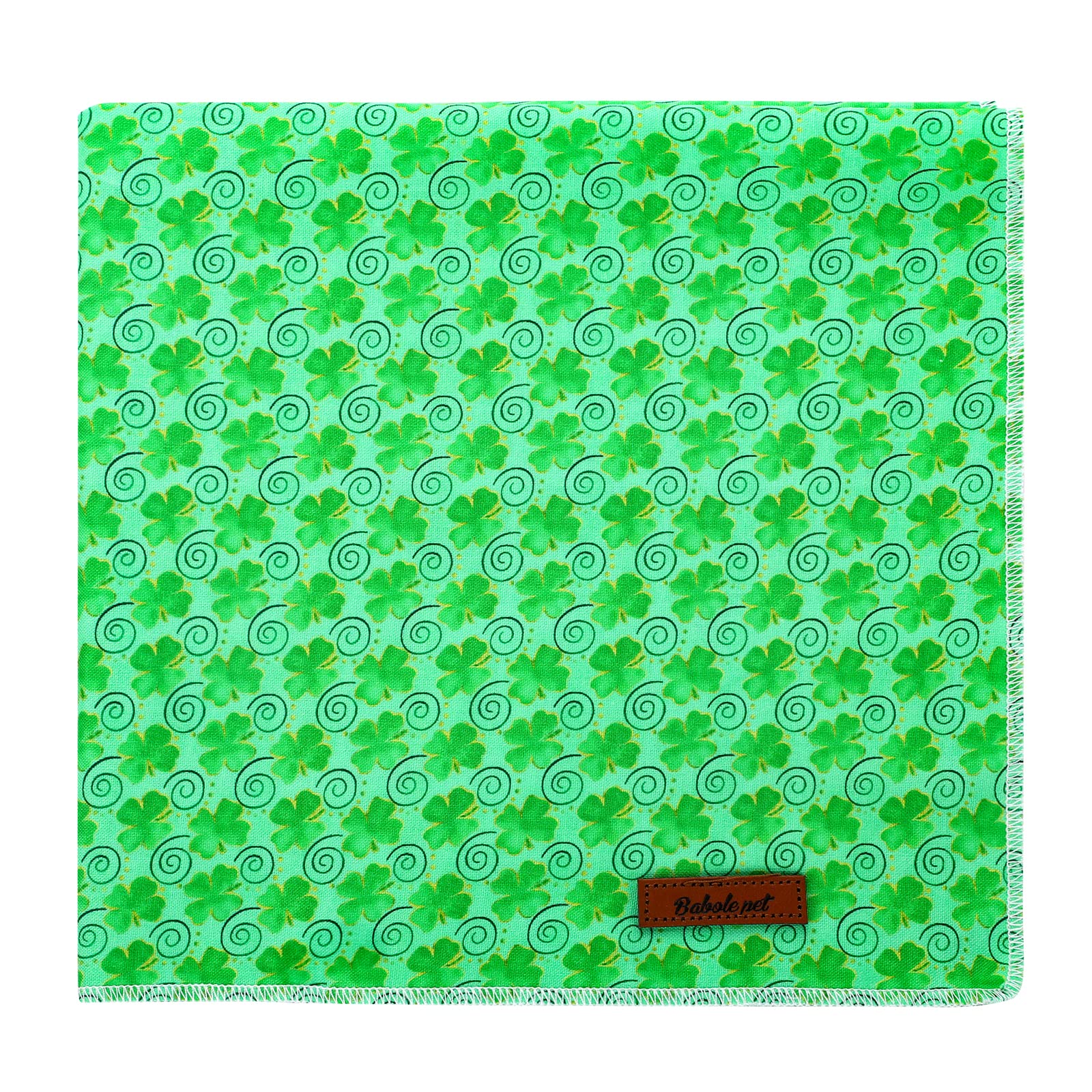 Babole Pet St.Patrick'S Day Dog Bandanas, 1Pc Green Clover Washable Square Dog Scarfs For Small Medium Large Dogs Adjustable Dogs Bib Scarfs For Girl And Boy(L)