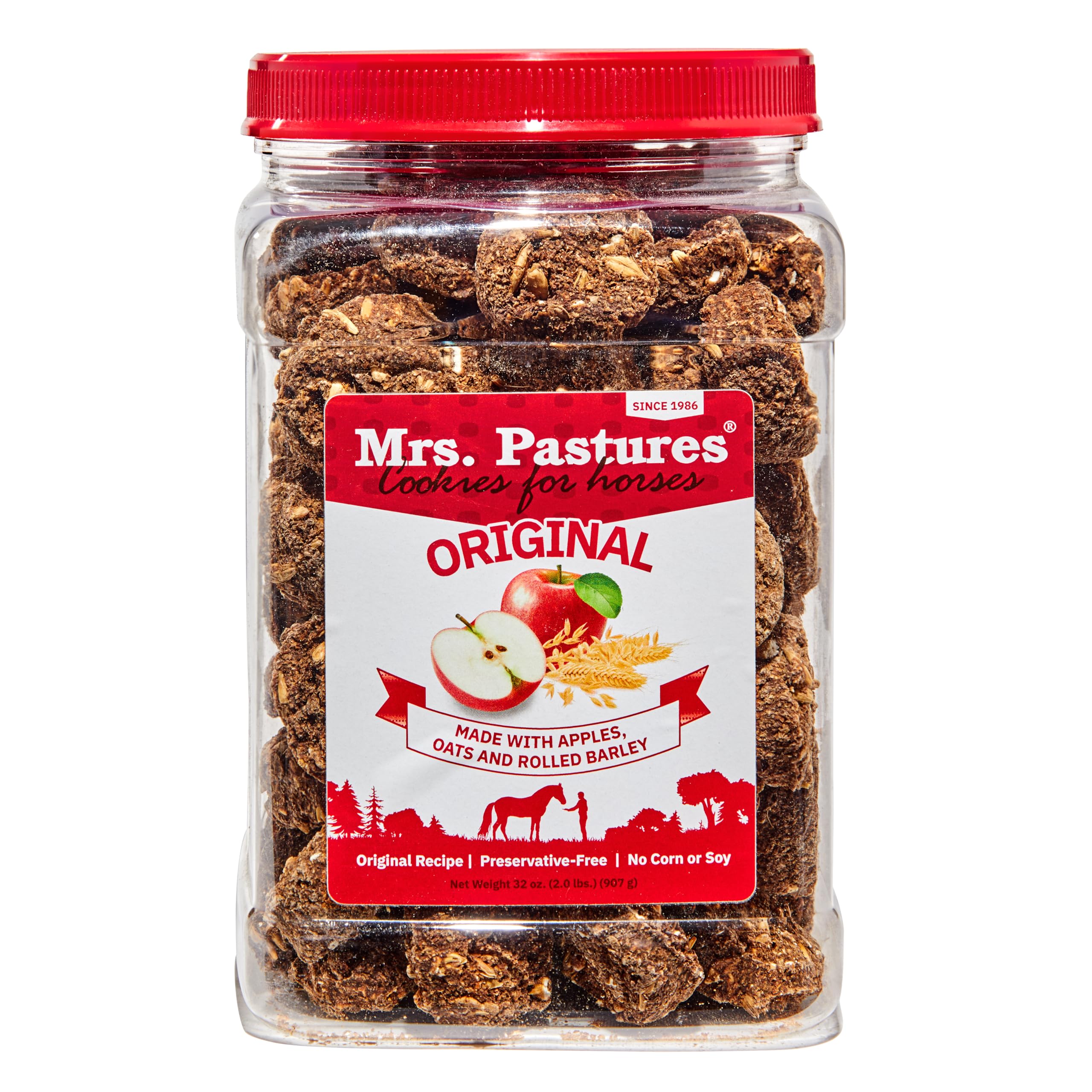 Mrs Pastures Cookies and Treats for Horses - Premium Horse Treats - Made with Apples, Oats, and Rolled Barley - Preservative Fre
