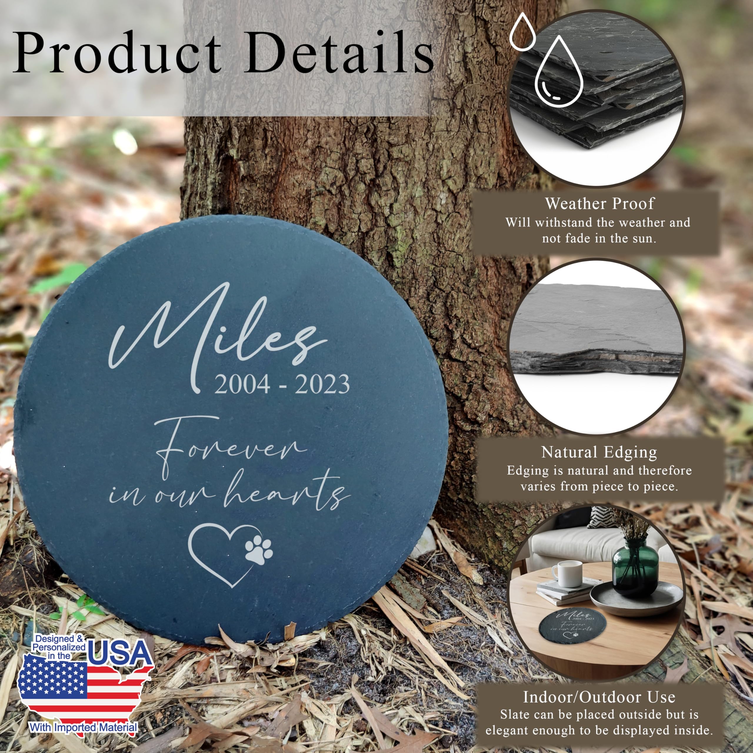 Dog Memorial Gifts For Loss Of Dog, Cemetery Decorations For Grave, Pet Loss Sympathy Gift, Personalized Remembrance Garden Ston
