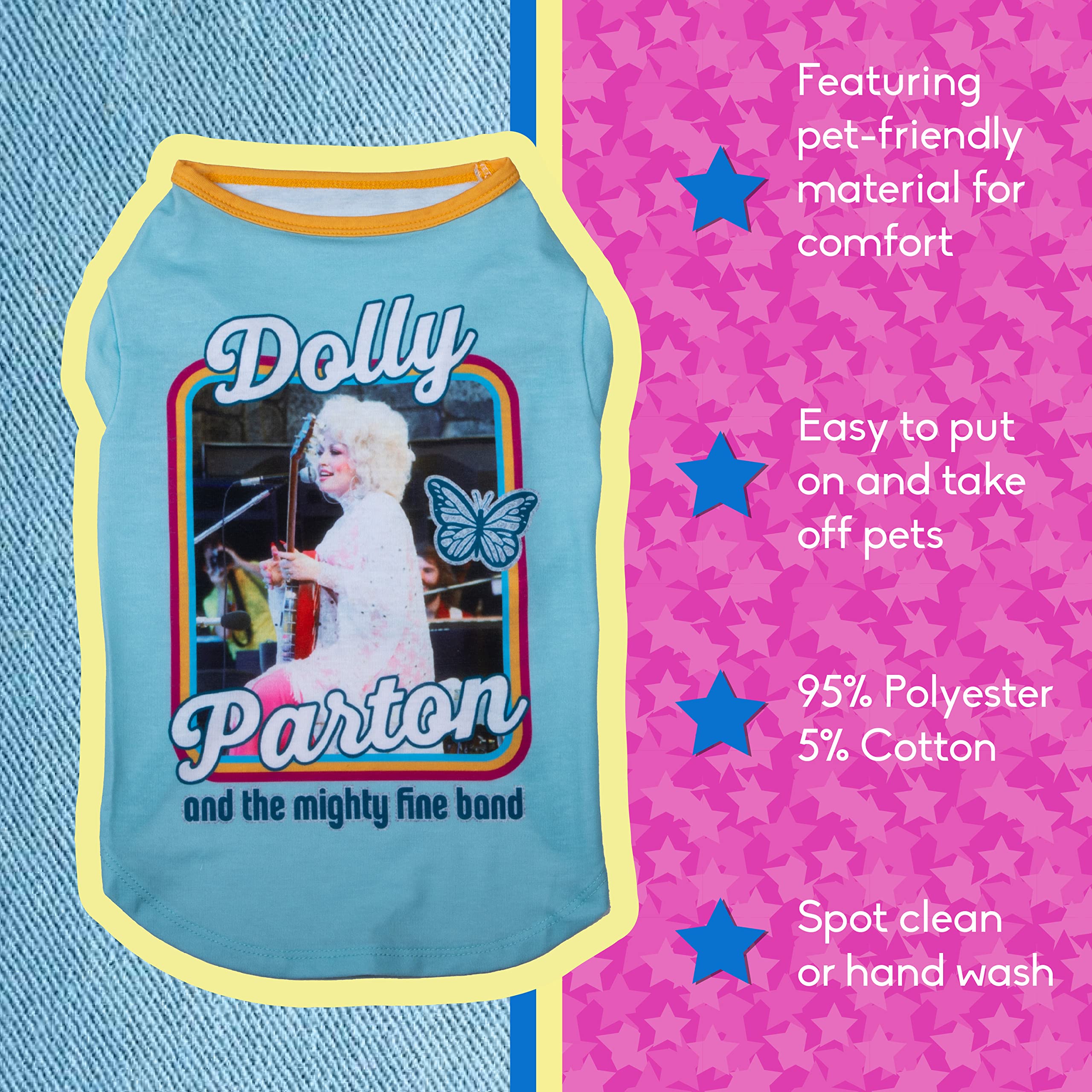 Doggy Parton Blue Dolly & The Mighty Fine Band Shirt For Pets - M (22120727)