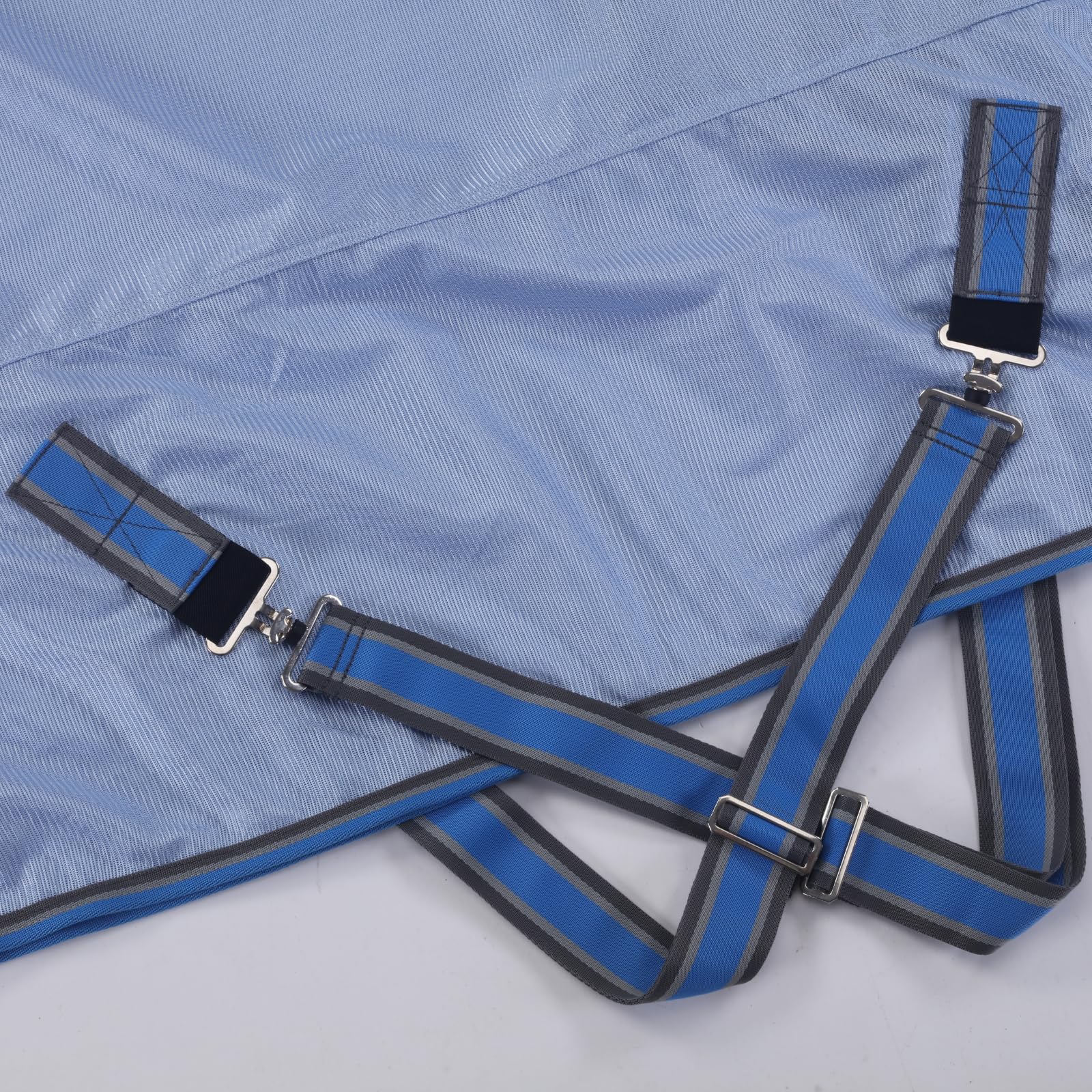 Gallopoff Horse Fly Sheet, Standard Neck Comfy Mesh Fly Sheet For Horses, Equine Summer Sheets Uv-Protective Lightblue 75