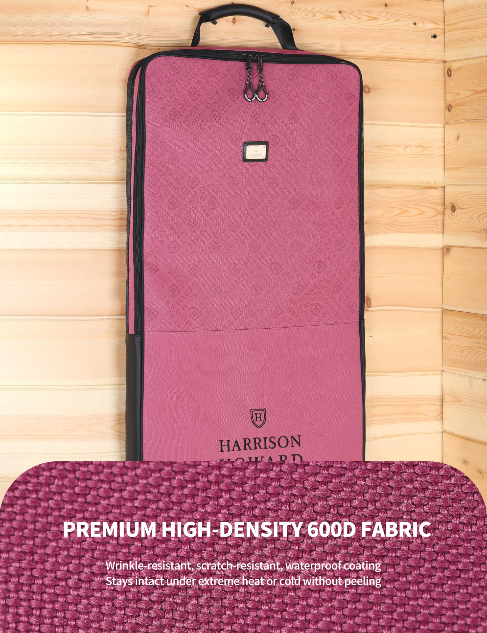 Harrison Howard Waterproof Bridle Bag Halter Bag for Horses with 3 Prong Tack Rack Sturdy Fabric Horse Tack Carry Bag Pink