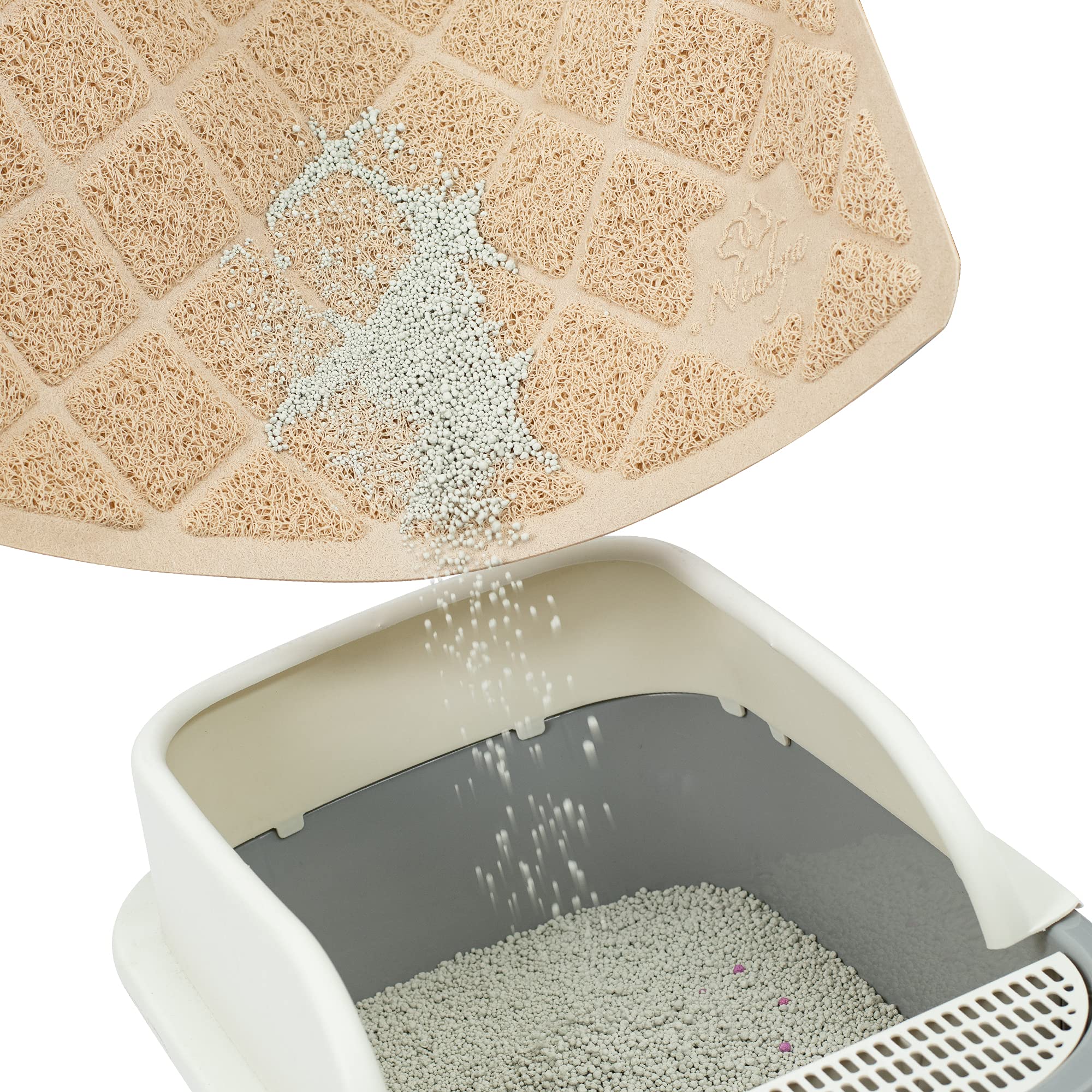 Niubya Premium Cat Litter Mat, Litter Box Mat With Non-Slip And Waterproof Backing, Litter Trapping Mat Soft On Kitty Paws And Easy To Clean, Cat Mat Traps Litter From Box