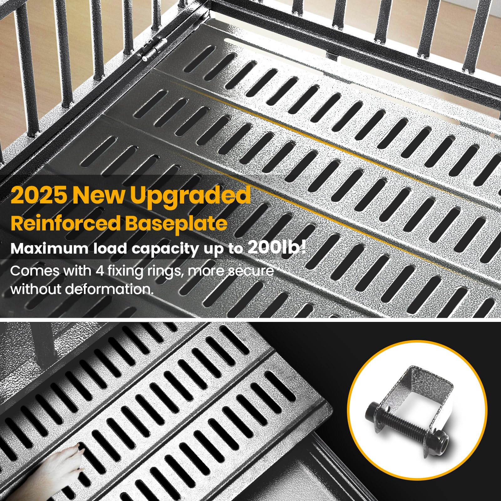Oranland 38 Inch Heavy Duty Indestructible Dog Crate,2025 New Upgraded Reinforced Baseplate For Large Dogs,Xl Dog Crate For High