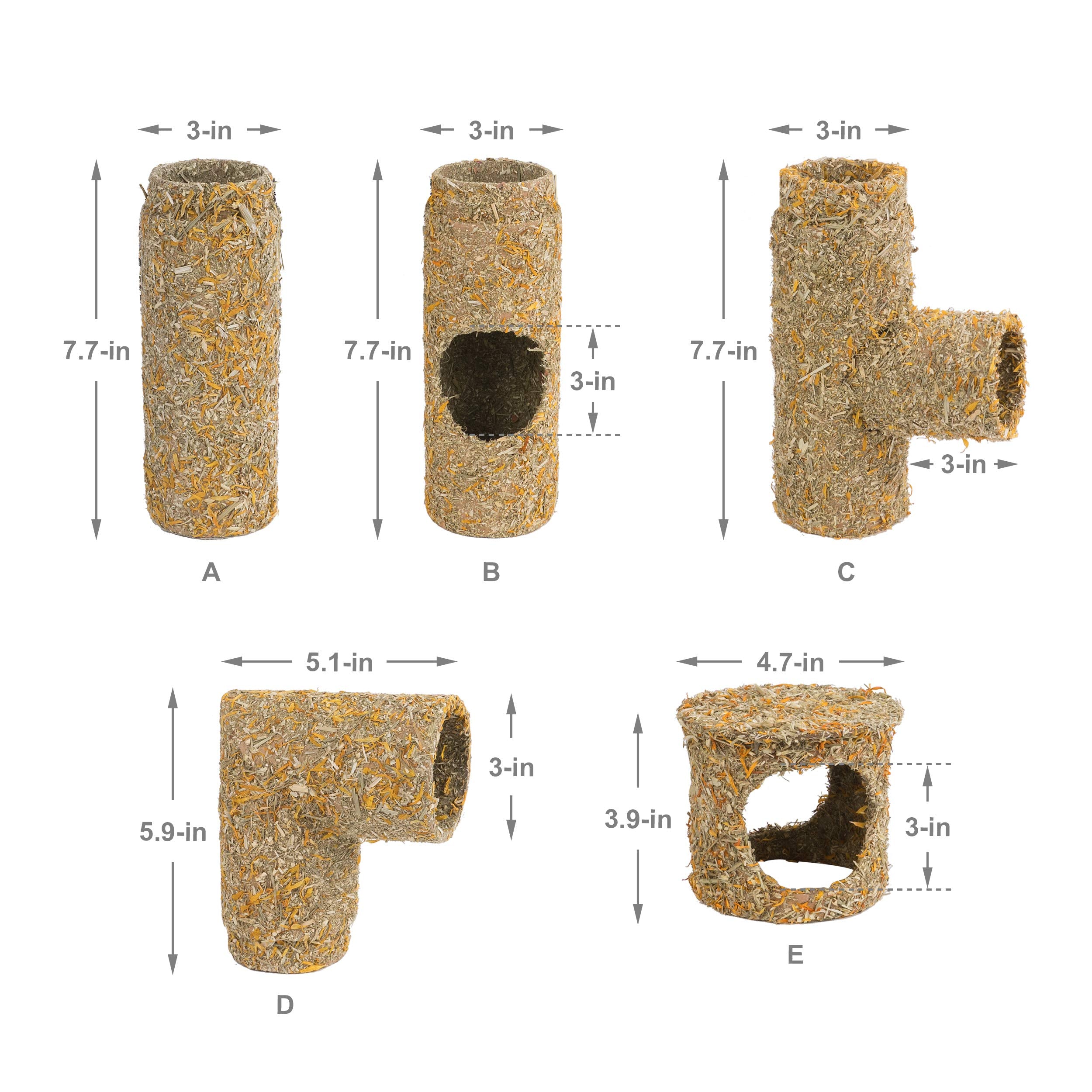 Niteangel Creative & Composable Hamster Tunnel - Diy & Build Unique Tube Burrow As Hideout For Small Sized Animals Like Hamsters Mouse Gerbils Mice (Tunnel)