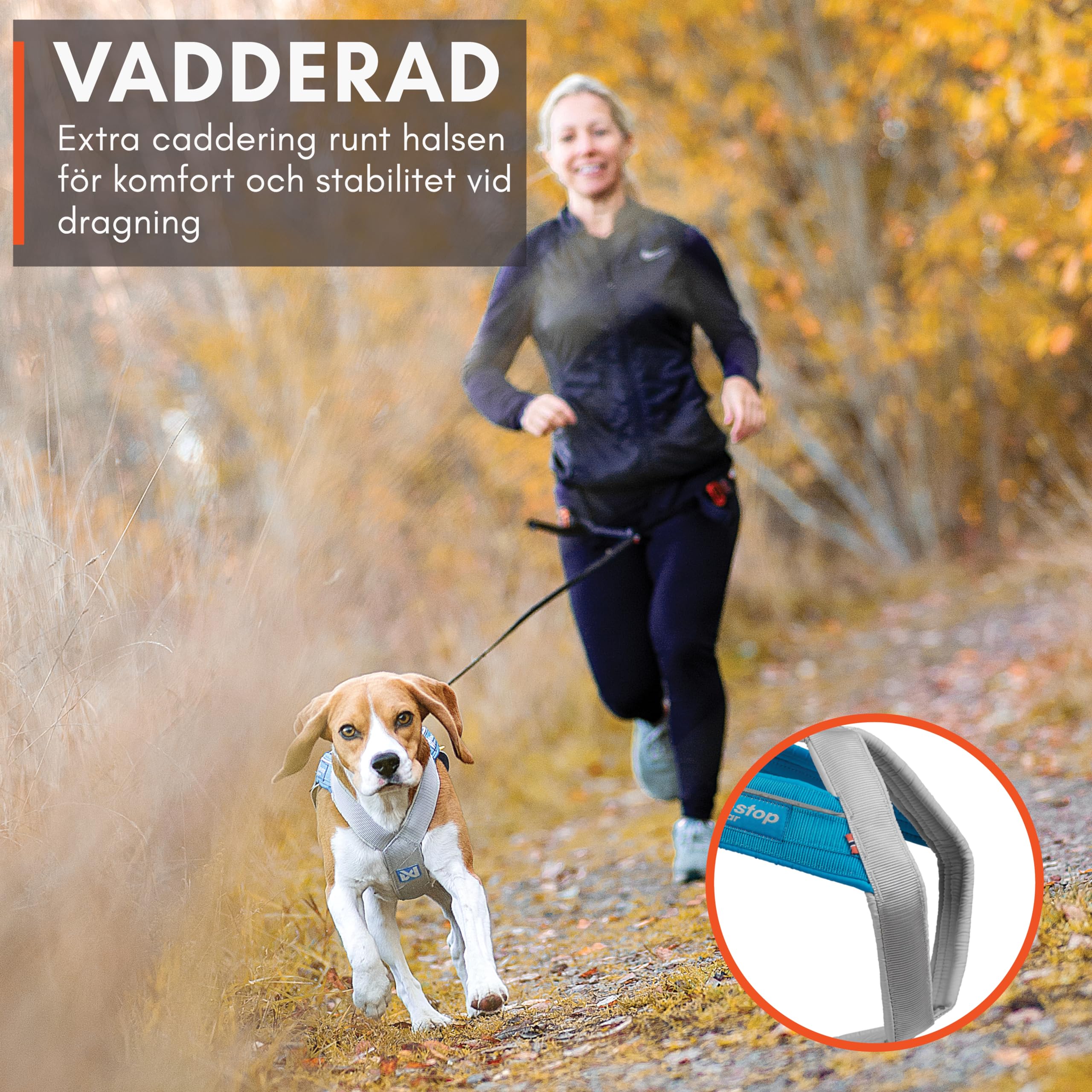 Non-Stop Dogwear Freemotion Harness 5.0 Dog Pulling Harness For Sports Like Running, Biking And Skiing With Dogs, Professional Adjustable Dog Harness, Orange/Black, Size 6