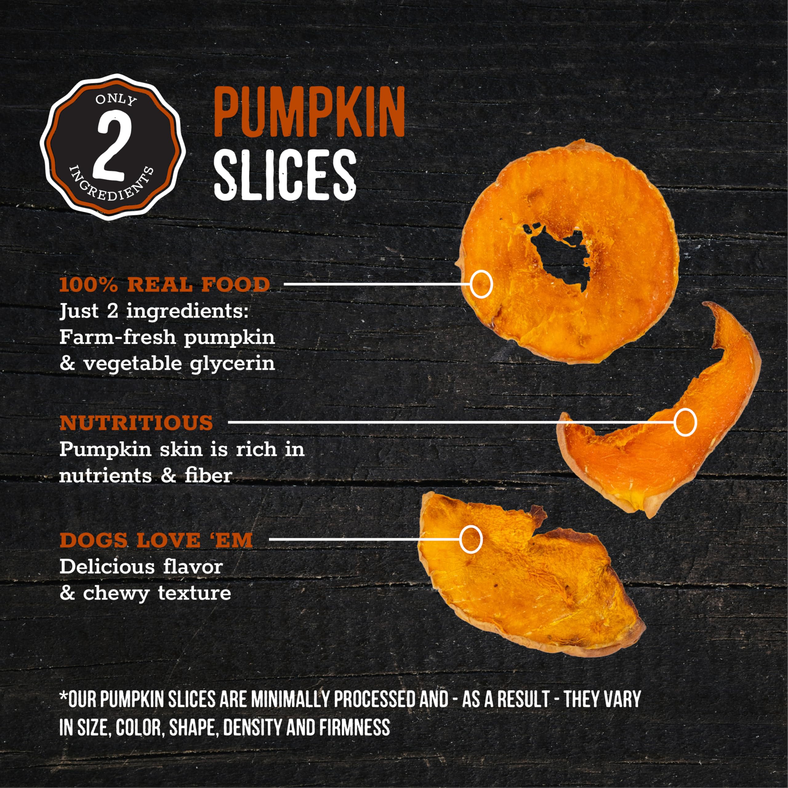 Wholesome Pride Pumpkin Slices 100% All-Natural Limited Ingredient Dehydrated Dog Treats, 10 oz
