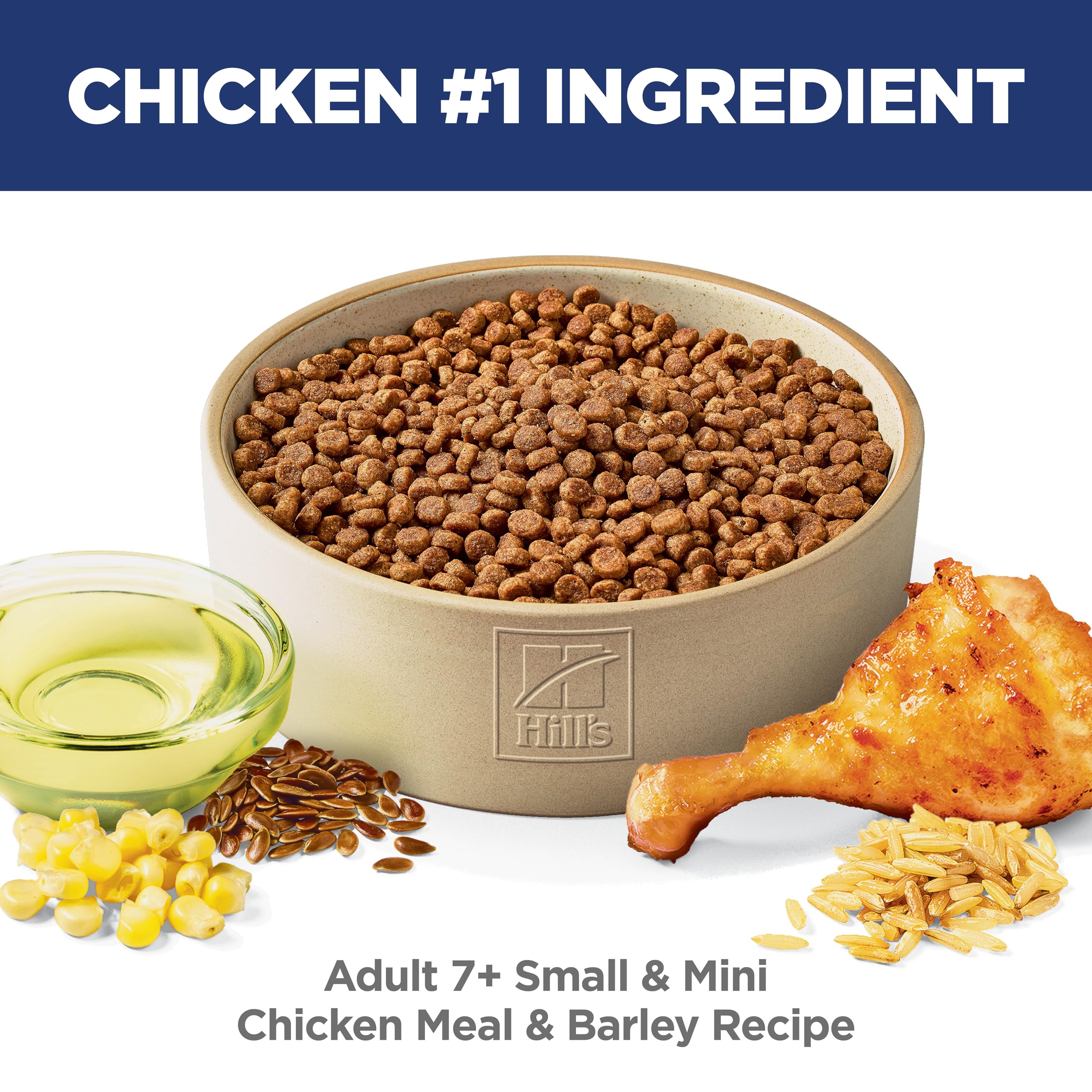 Hills Science Diet Adult 7+ Small & Mini Chicken Meal & Brown Rice Recipe Dry Dog Food 15.5 lbs.