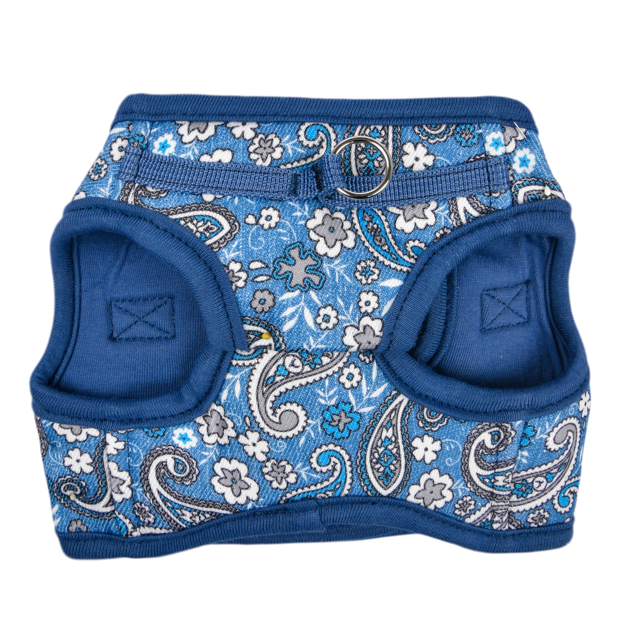 Puppia Cynthia Dog Vest Harness B (Step-In) Fashionable Paisley Pattern Spring Summer Harness For Small And Medium Dogs, Blue, M