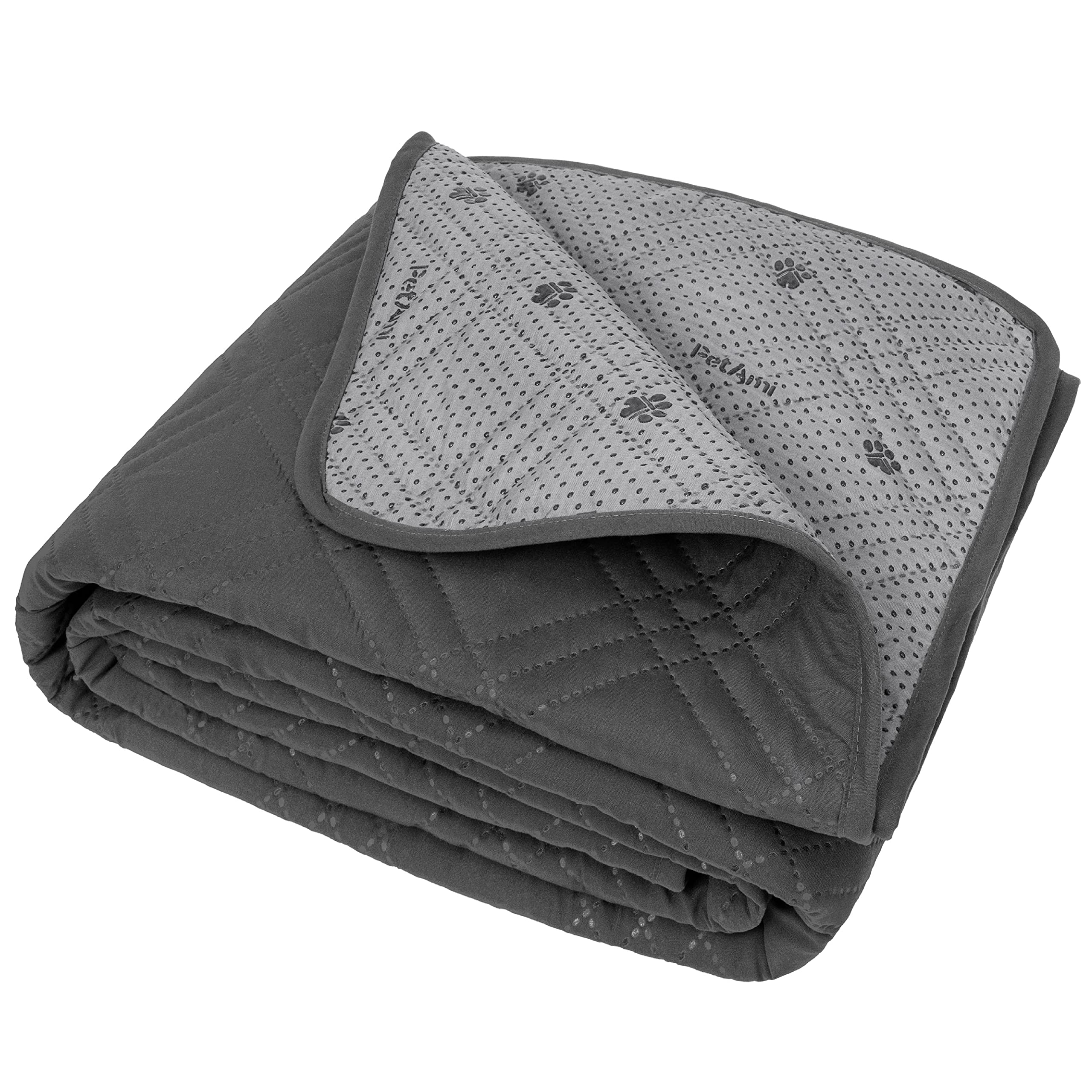 Petami Waterproof Dog Bed Cover Pet Blanket For Medium Large Dog, Couch Cover Sofa Furniture Protector For Dogs Cat, Reversible Water-Resistant Anti-Slip Pad Mat Quilt Washable, 52X82 Gray