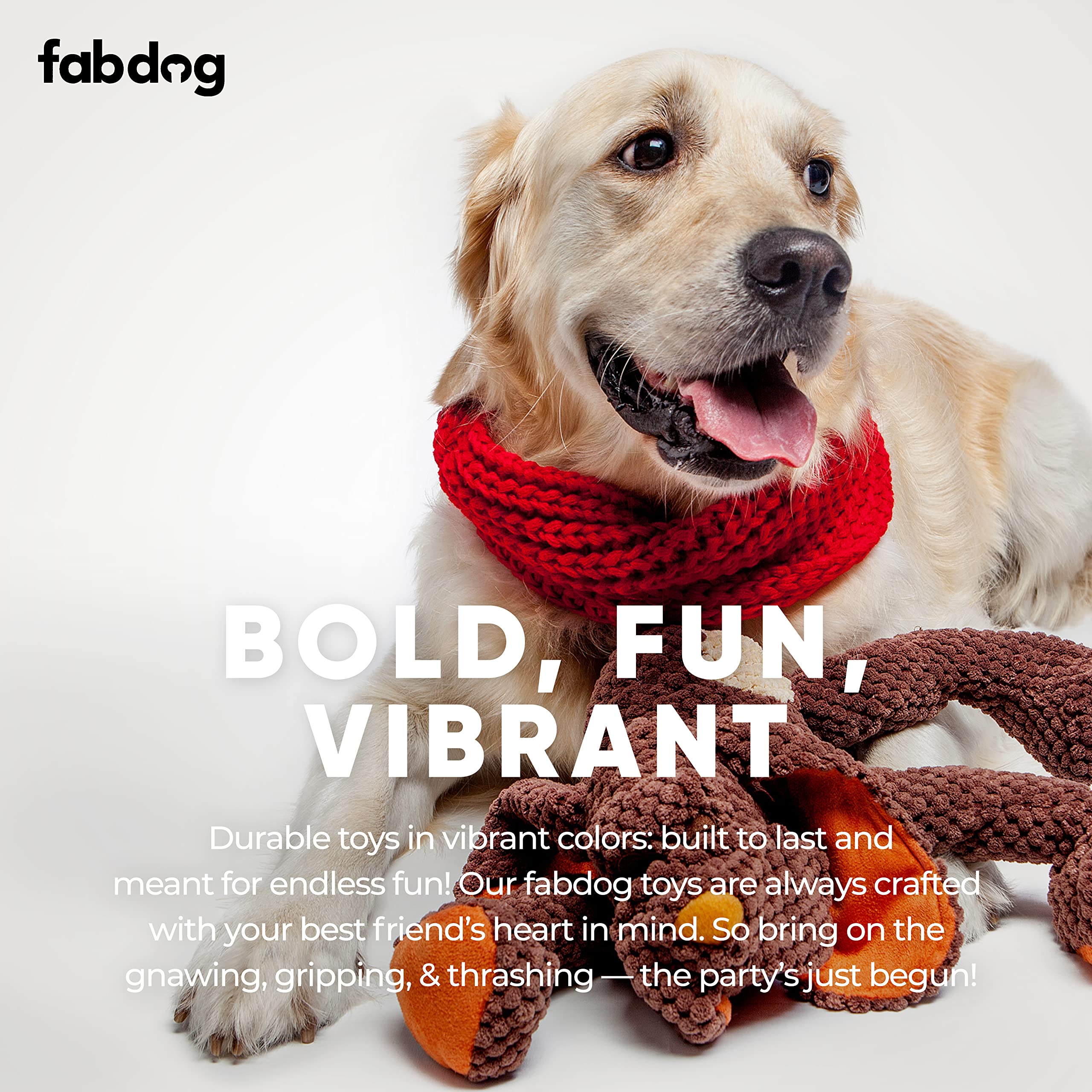 Fabdog Floppies Plush Dog Toy - Cute & Durable Squeaky Dog Toys - Best Squeak Toy For Puppies And All Breeds | Ideal Pet Gift| Small Dog