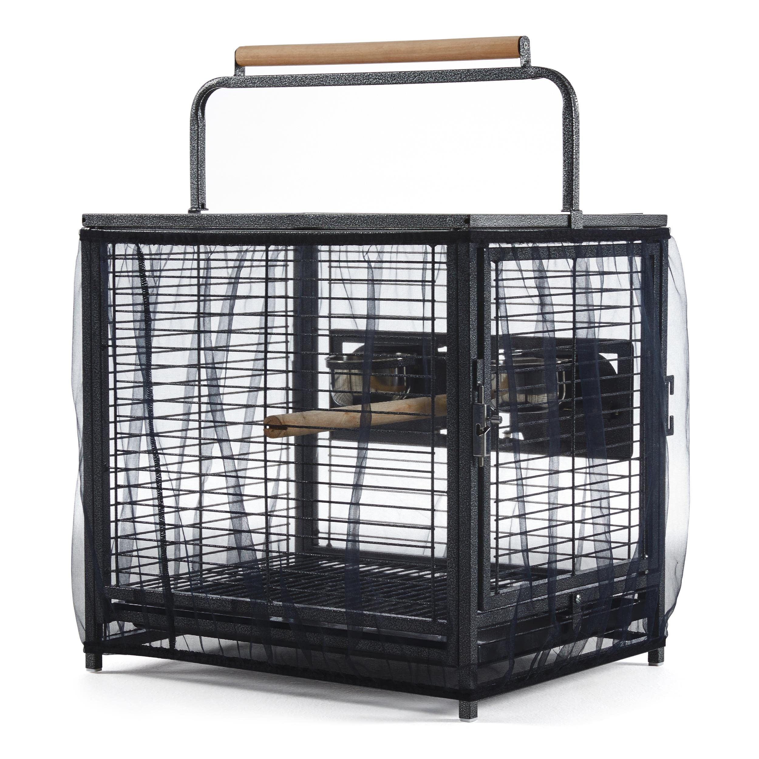 Topeakmart Travel Bird Cage Carrier For Small To Medium Sized Birds Lovebirds Parrotlet Conue Cockatiels With Handle Perch & Sta