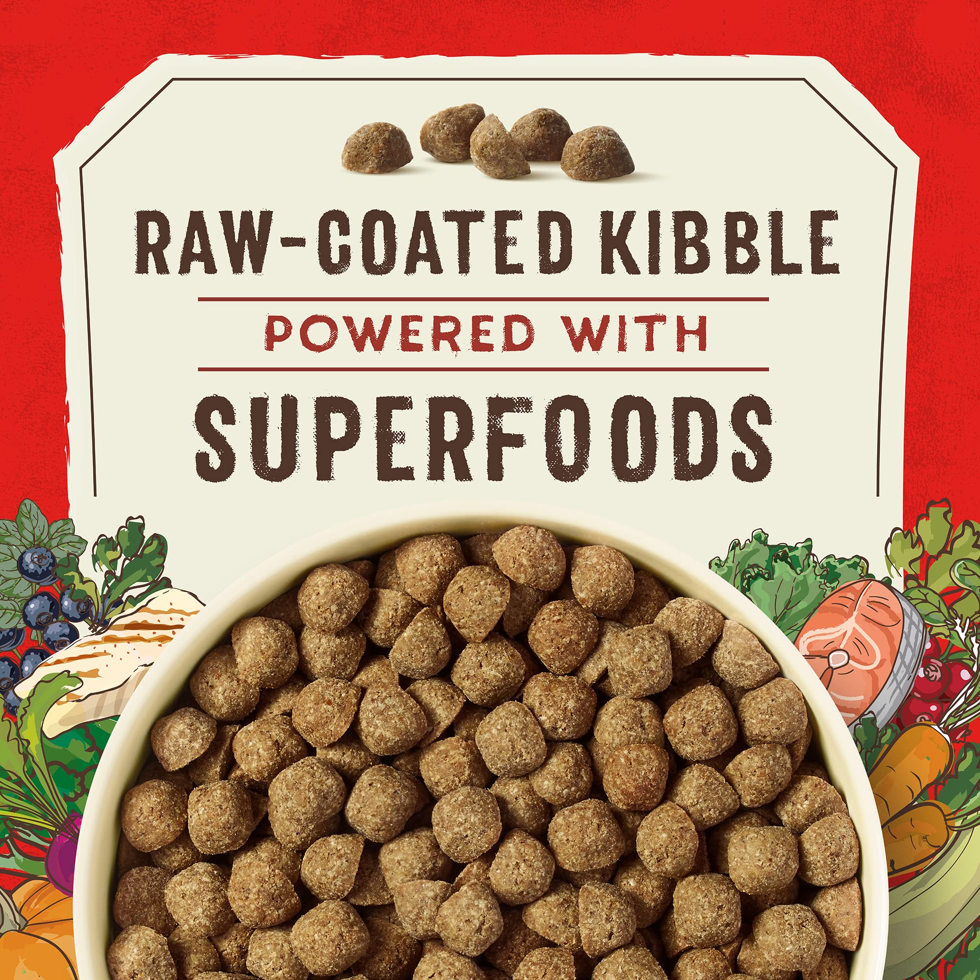Stella & Chewys SuperBlends Raw Coated Wholesome Grains Wild-Caught Whitefish & Salmon Recipe with Superfoods, 3.5 lb. Bag
