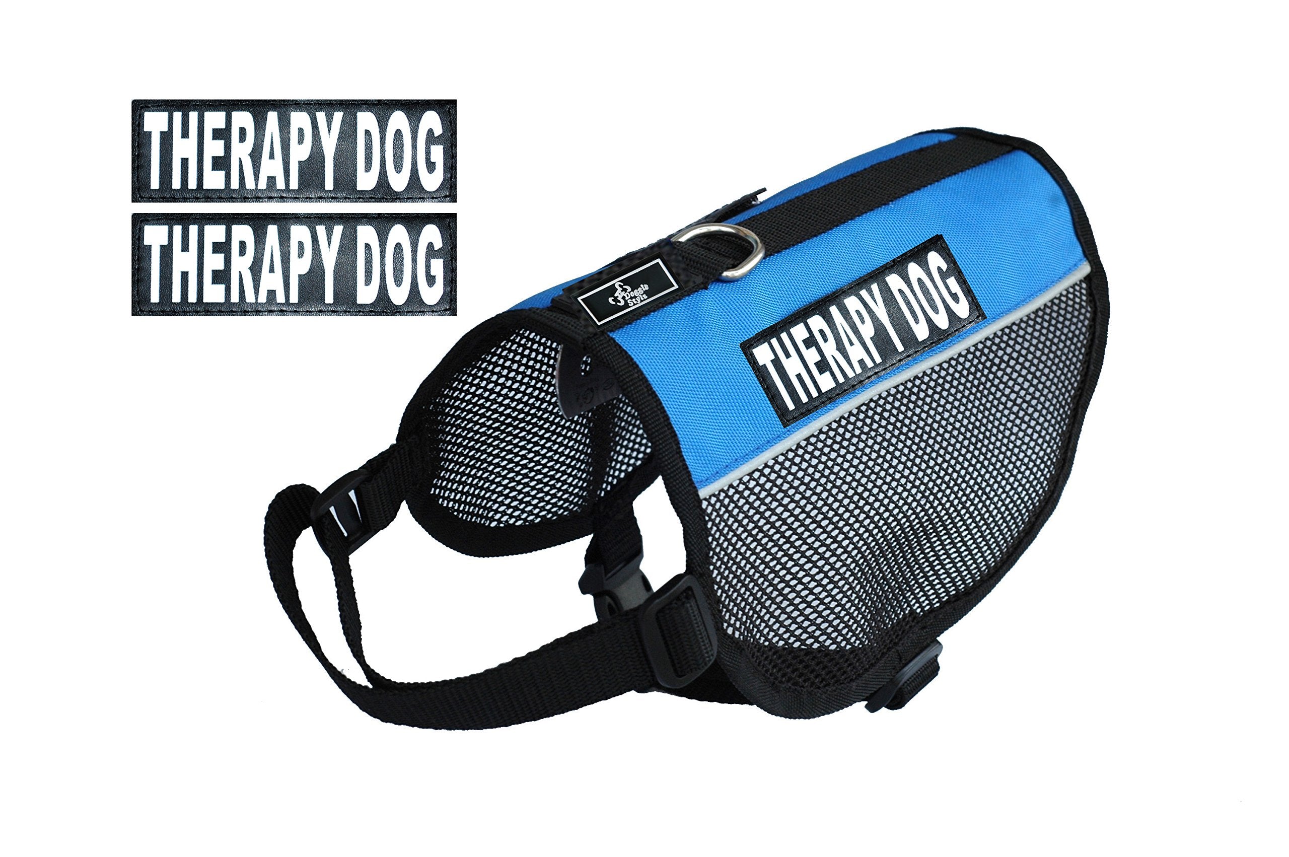 Therapy Dog Mesh Vest Harness Cool Comfort Nylon For Dogs Small Medium Purchase Comes With 2 Reflective Therapy Dog Removable Patches. Please Measure Your Dog Before Ordering (Girth 15-20', Red)