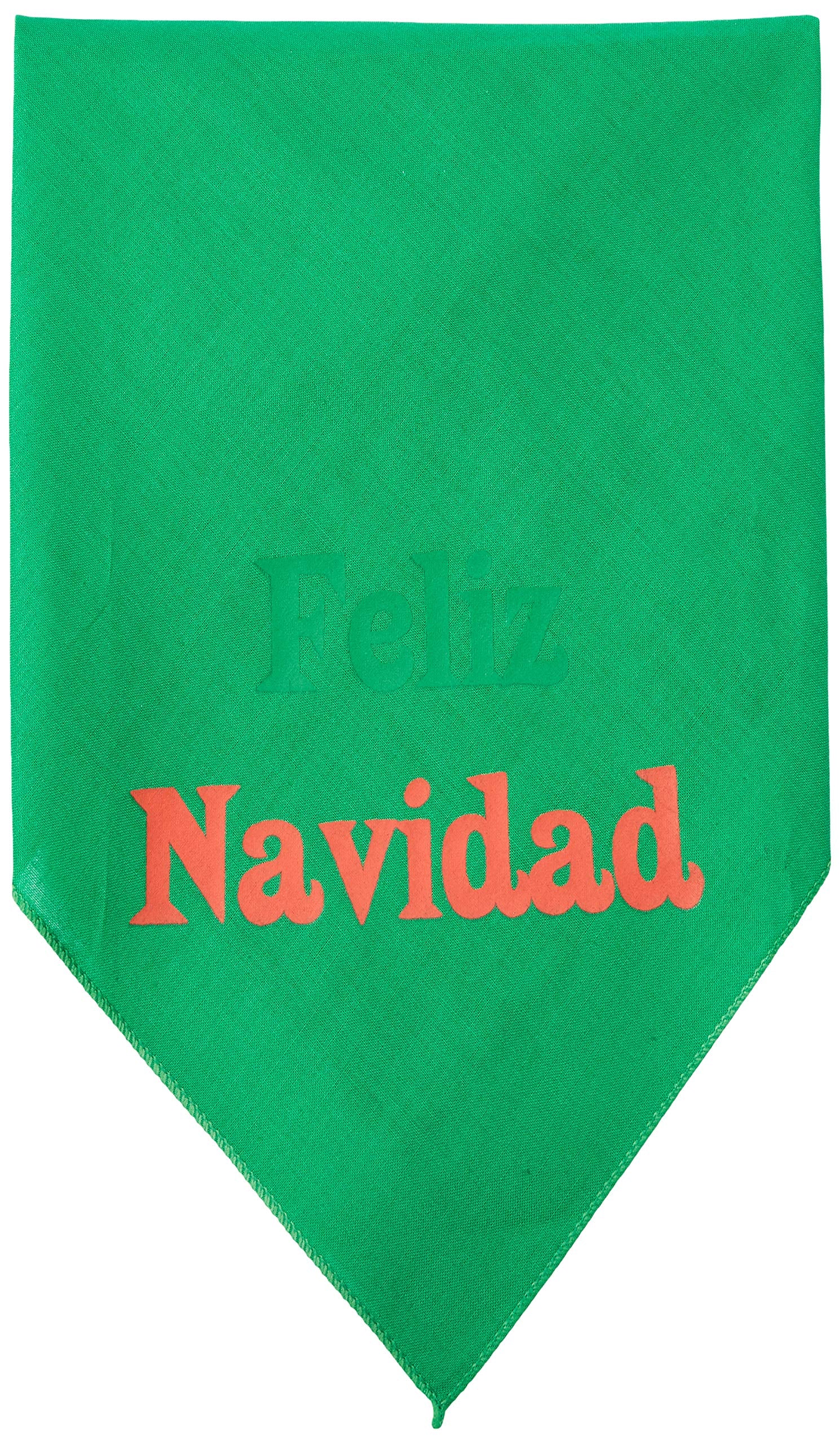 Christmas Pet and Dog Bandana Screen Printed, &quot;Feliz Navidad&quot; Emerald Green Small