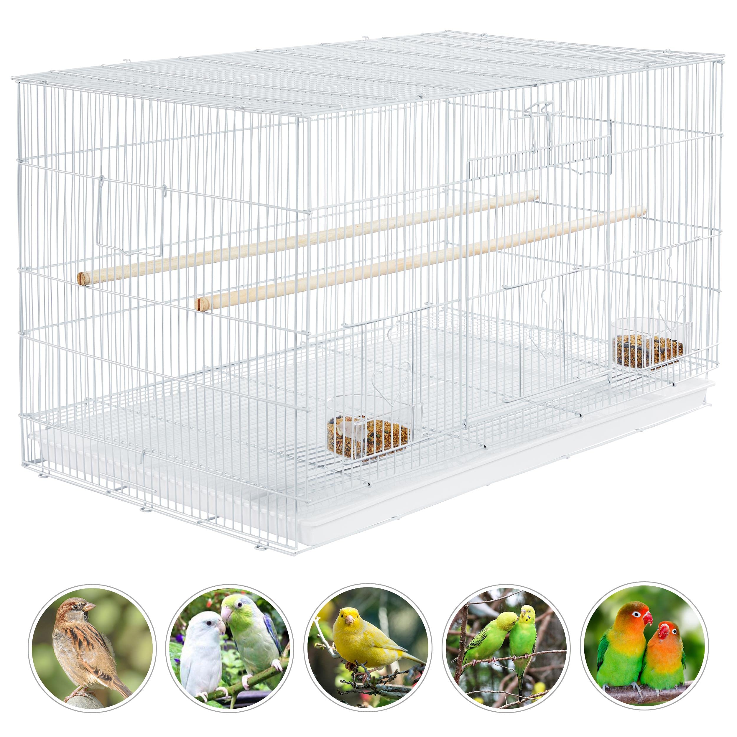 Yaheetech 30-inch 2 Pack Stackable Flight Bird Cages for Parakeets Cockatiels Conures Finches Budgies Lovebirds Canaries Small B