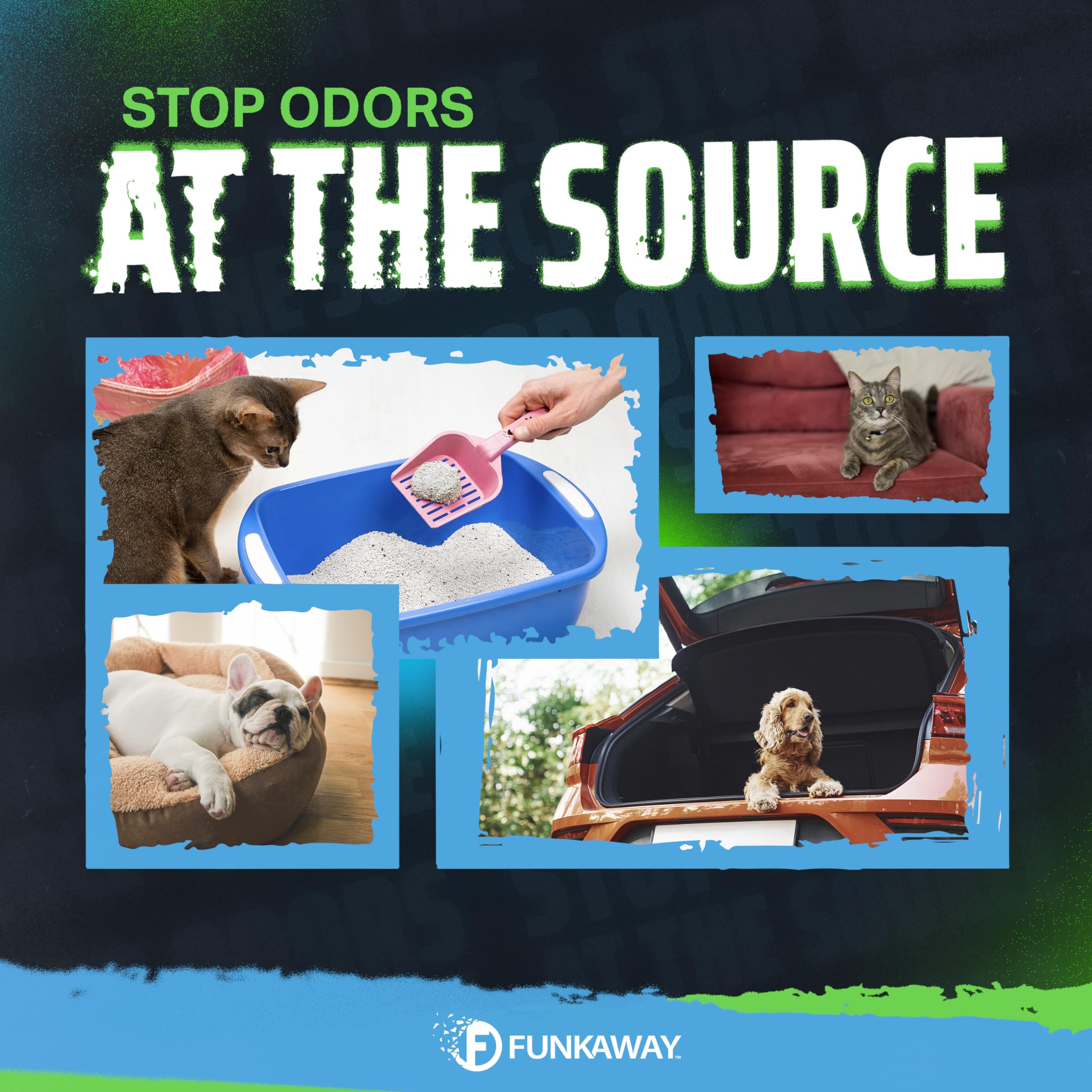 FunkAway Pet Stain & Odor Eliminator Spray, 16 oz., Fresh & Neutral Scent, The Extreme Pet Stain & Odor Eliminator for Houses, C