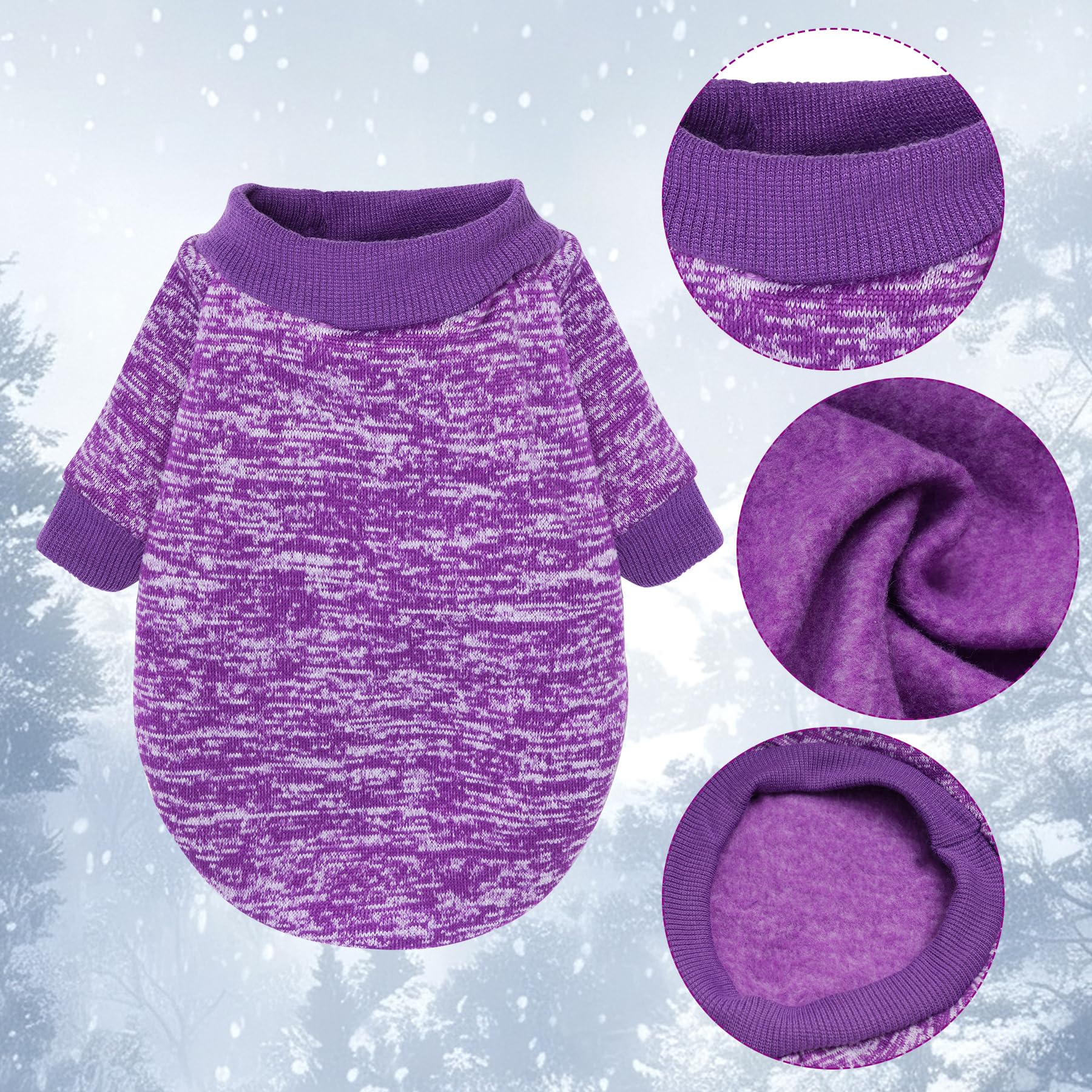 Rbenxia 3Pieces Dog Sweaters Puppy Warm Sweater Doggie Sweatshirt Puppy Clothes Winter Dog Outfits For Small Puppy Dog Cat Pets