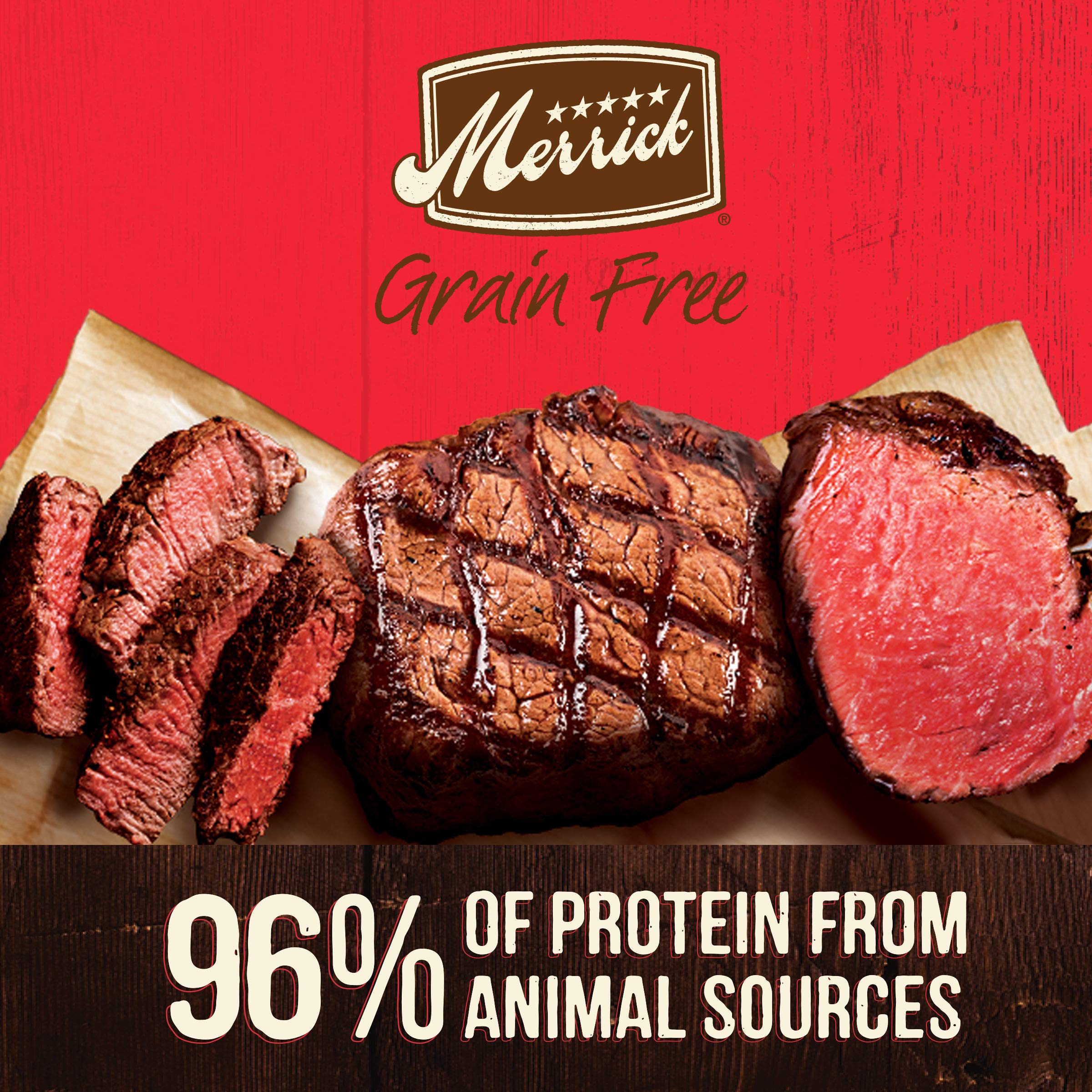Merrick Grain Free Premium And Natural Canned Dog Food, Soft And Healthy Wet Recipe, Real Beef Lamb And Bison - (Pack of 12) 12.