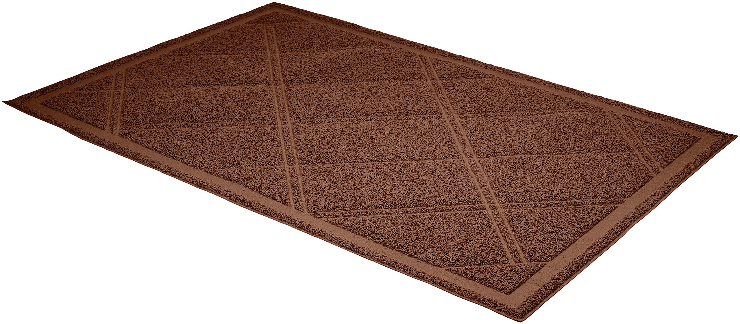 Amazon Basics Less-Mess Cat Litter Box Mat, 24'' X 35'', Unscented, Brown