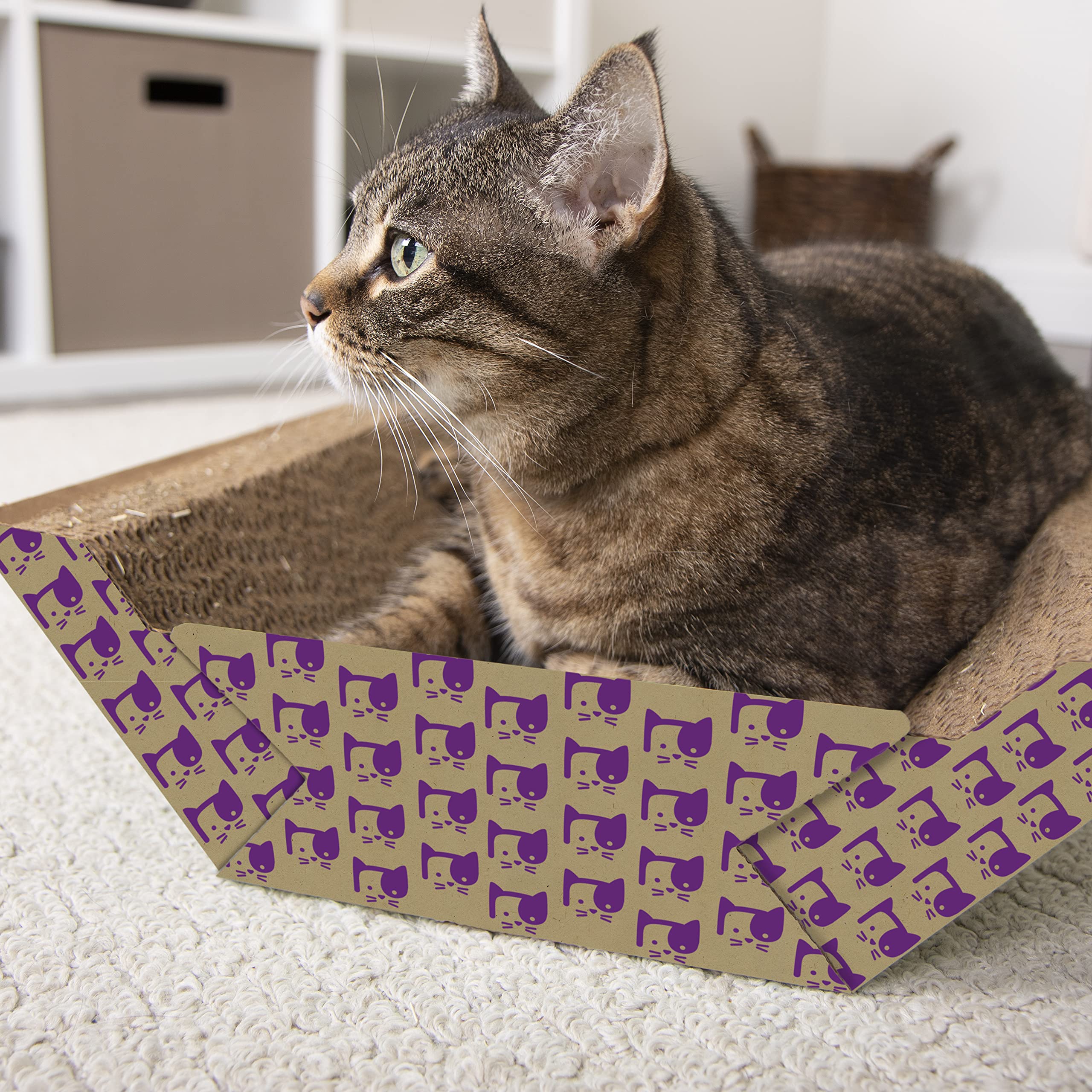 Smartykat Super Scratcher Chaise Corrugated Cat Scratcher, Catnip Infusion Technology - Brown, One Size