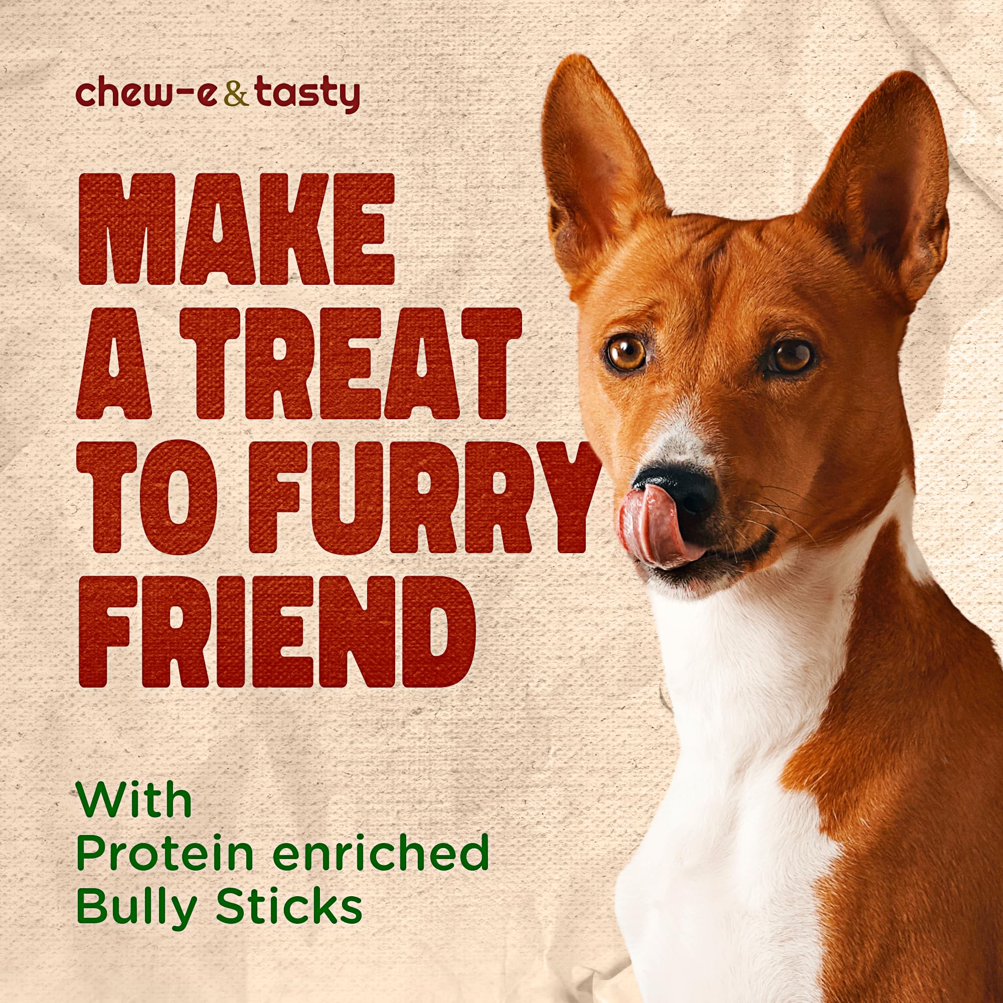 chew-e&tasty 11-12 Bully Sticks for Dogs (1 LBS Pack) - Dog Treats Single Ingredient Long Lasting High Protein - Natural Odor Fr
