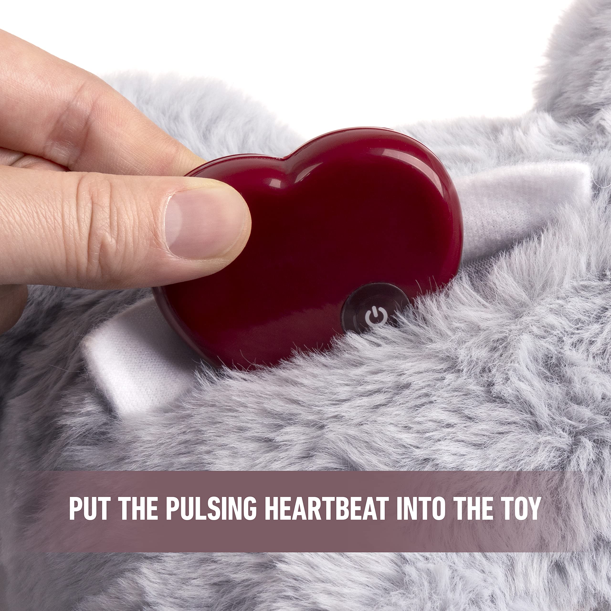 PetPrime Dog Heart Beat Puppy Plush Rabbit Toy - with Warmer Bag Pet Soft Anxiety Puppy Relief Toy for Sleeping(Gray Rabbit)