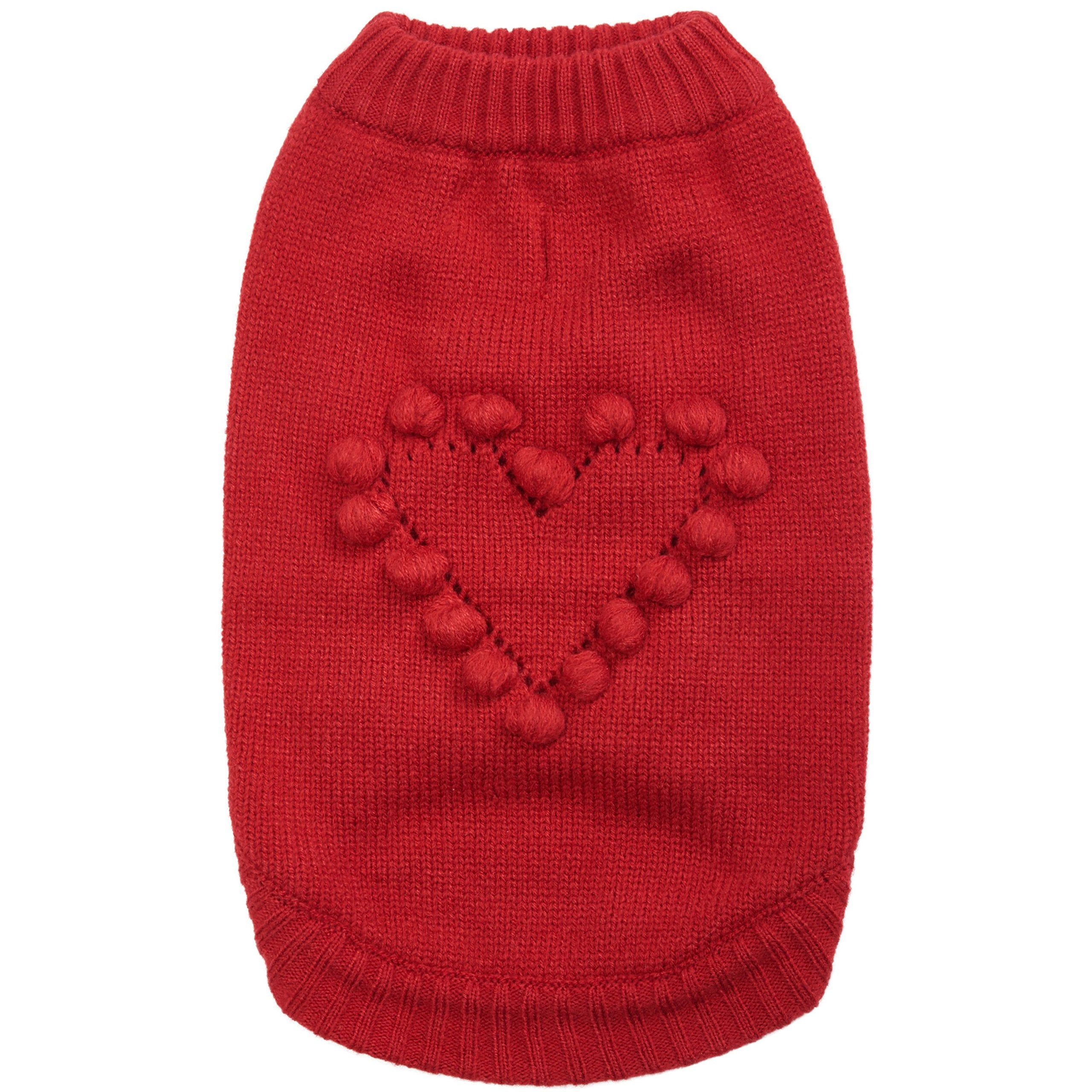 Blueberry Pet Heart Dog Sweater Valentines Day Clothes for Large Girl Dogs, Red Pullover Crewneck Holiday Apparel for Love of Pe