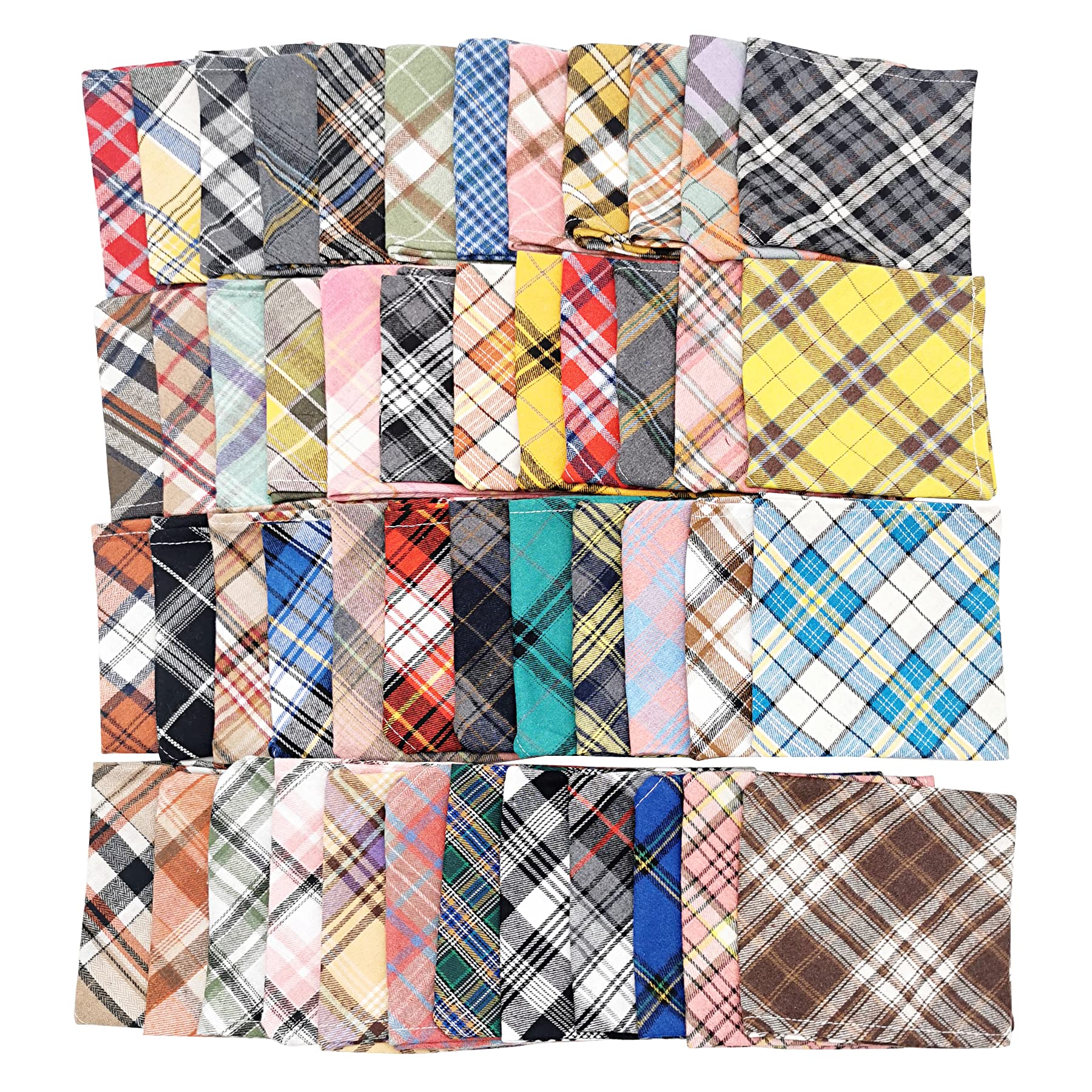 Jpgdn 100Pcs/Pack Small Dog Bandana Bulk 24.4*17.3In Pet Bandanas Pack Kerchief Washable Triangle Bibs Head Scarves Scarfs Rando