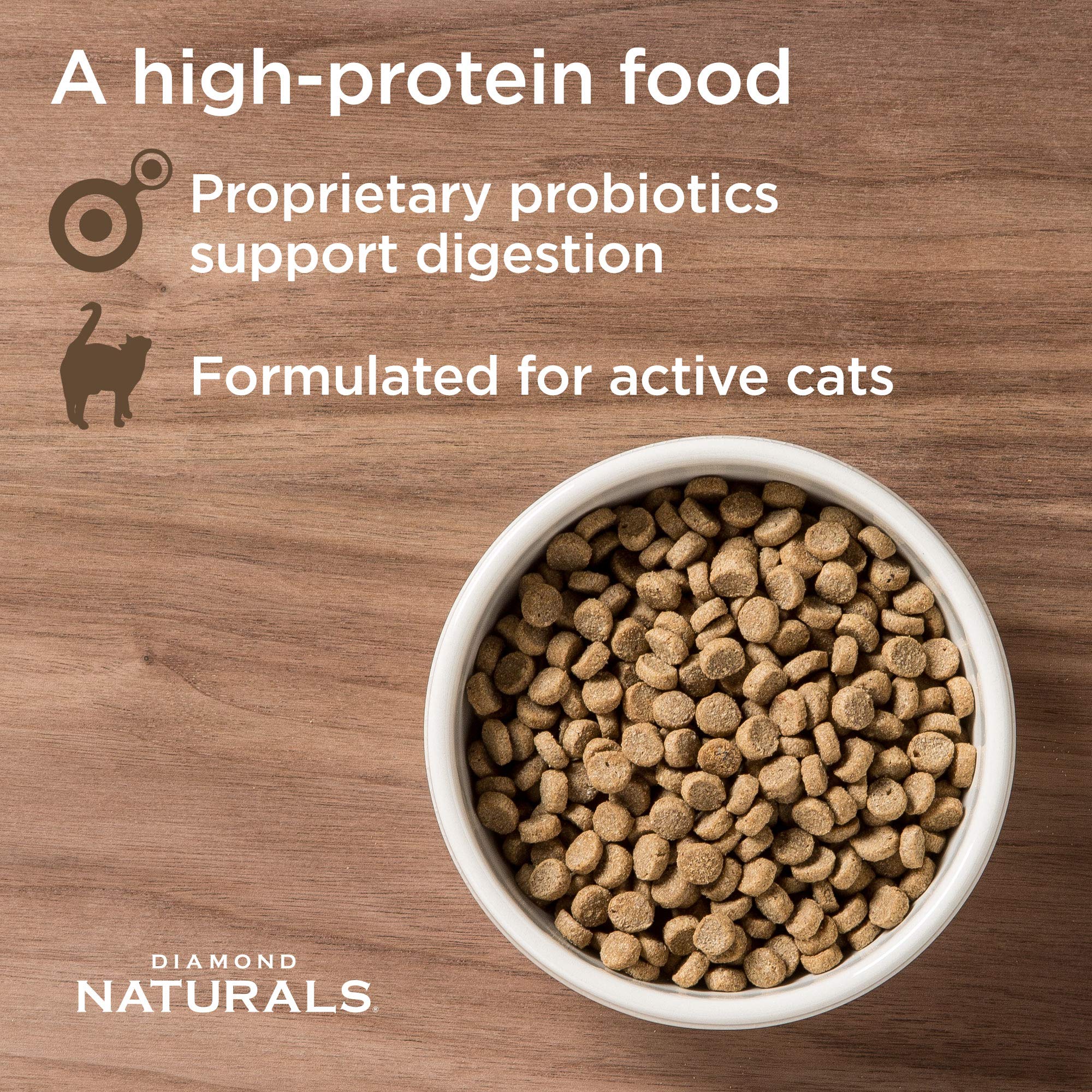 Diamond Naturals Active Cat Adult Dry Cat Food Chicken Protein Formula from Cage-Free Chicken with Superfoods, Probiotics, Antio