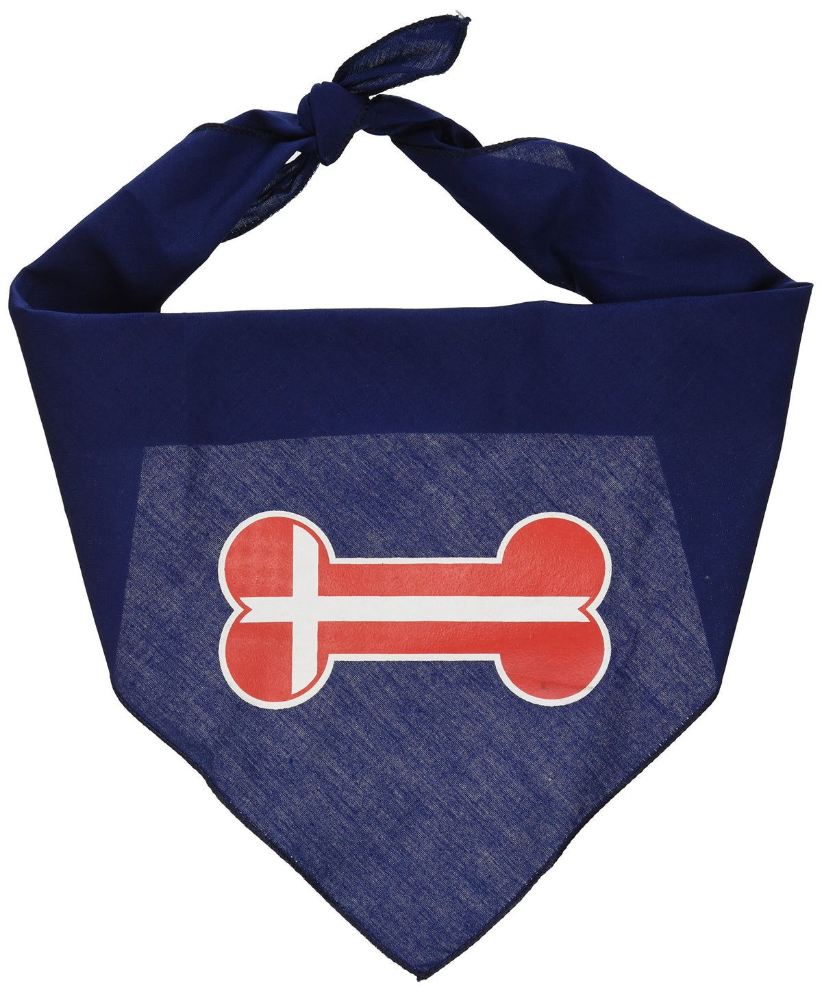 Mirage Pet Products Bone Flag Denmark Screen Print Bandana for Pets, Large, Navy Blue