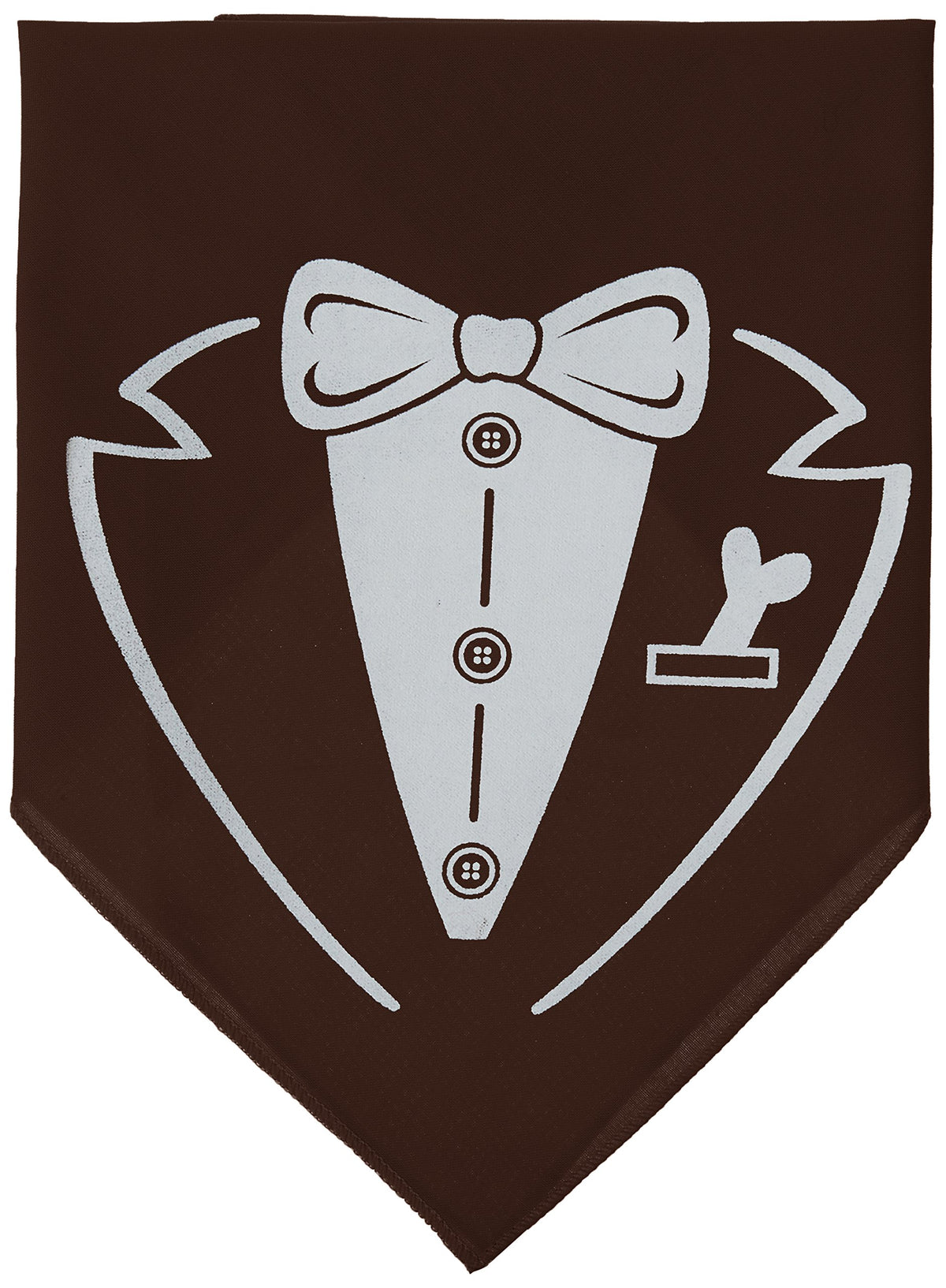 Pet and Dog Bandana Screen Printed, &quot;Tuxedo&quot; Cocoa Small