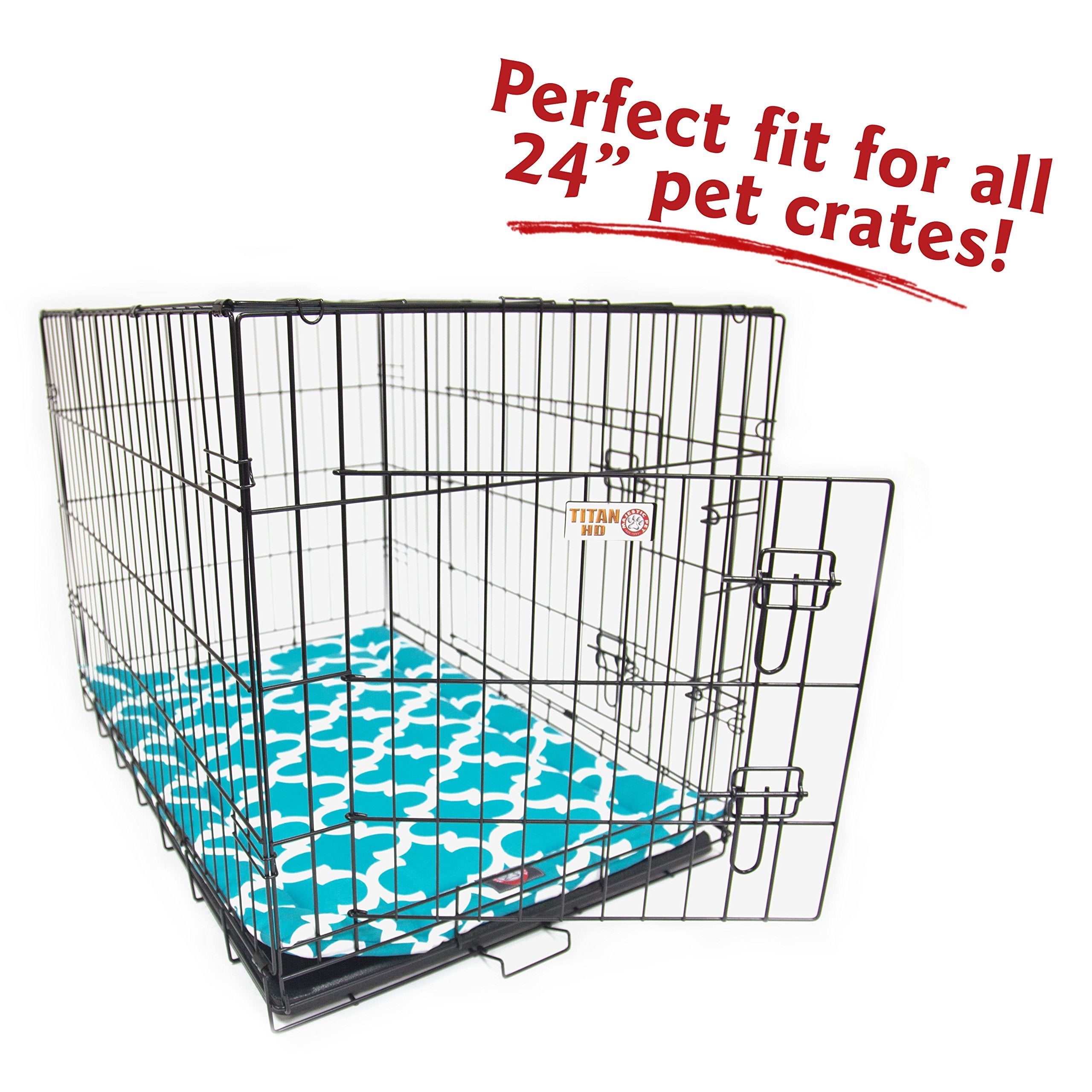 24' Trellis Teal Blue Crate Dog Bed Mat By Majestic Pet Products