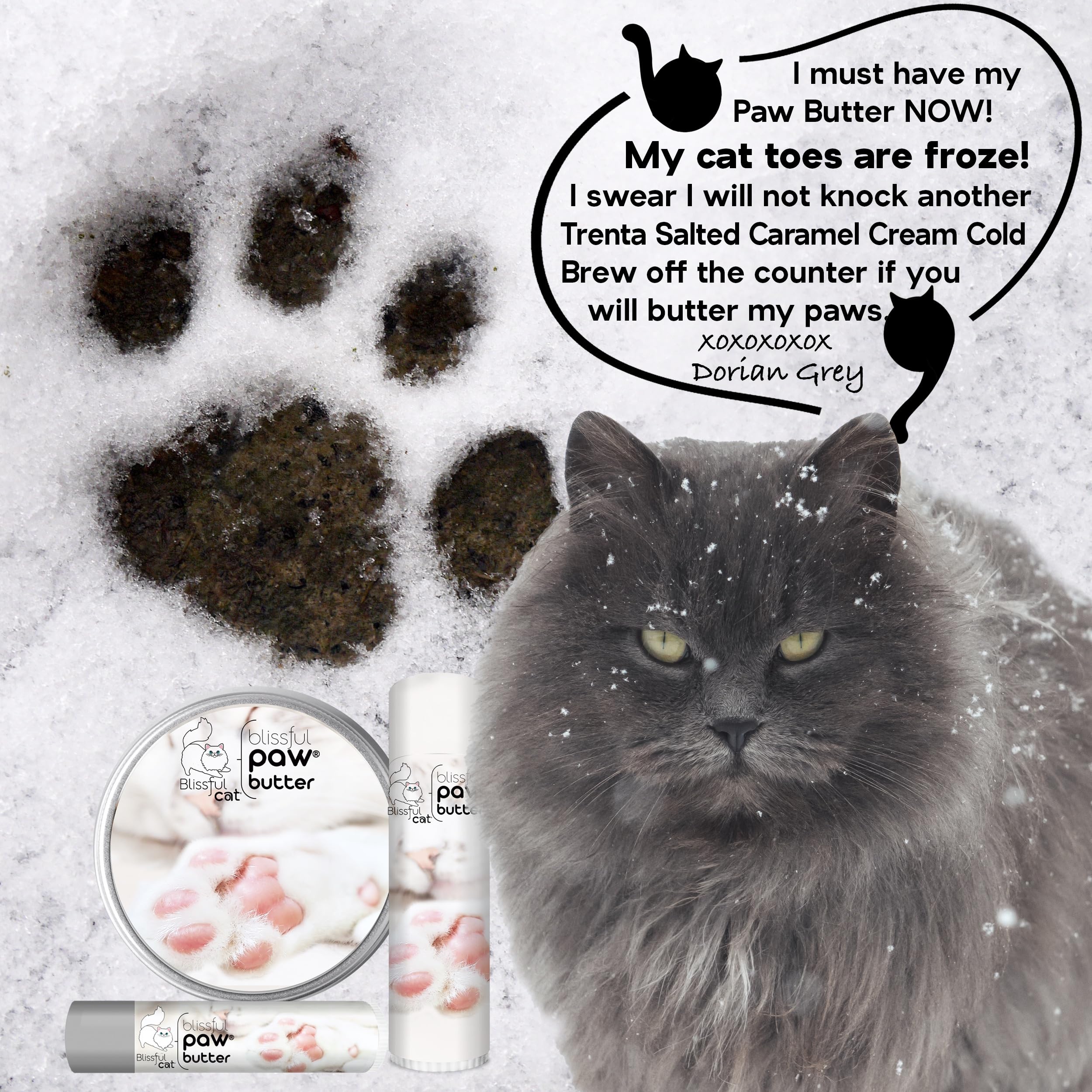 The Blissful Cat Paw Butter, Moisturizer for Dry Paw Pads, Softens and Protects a Rough Paw, Versatile, Lick-Safe Cat Paw Balm,