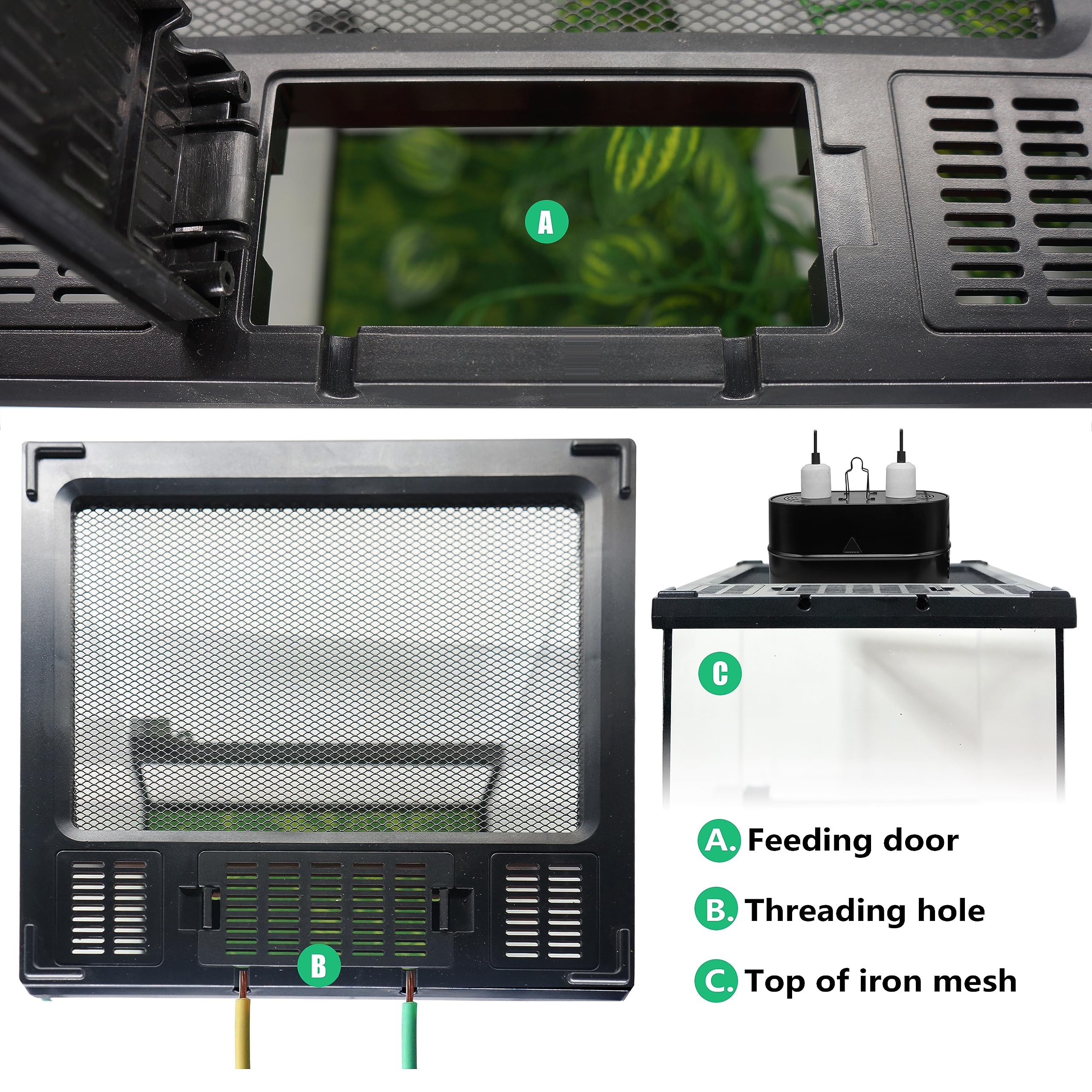 Waazoorep Mini Reptile Glass Terrarium Tank 8''X8''X12 Full View With Front Opening Door And Enclosure Habitat Cage For Leopard