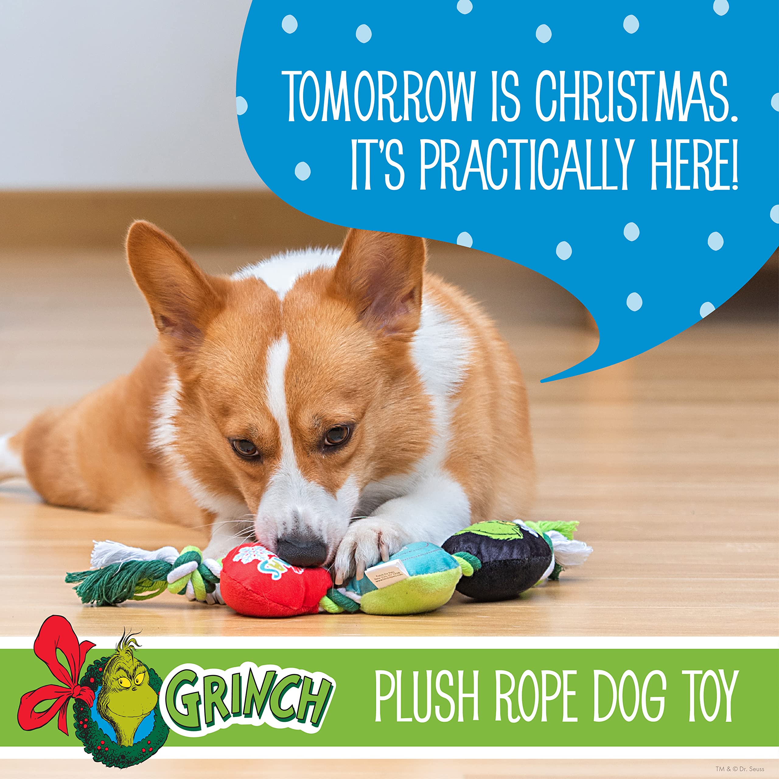 Dr. Seuss For Pets How The Gr Stole Christmas 14' Heart Rope Toy For Dogs | Squeaky Dog Toys, Rope Dog Toys, Holiday Toys For Dogs, Pet Christmas Stocking Gifts | The Gr Dog Toys (Ff25748)